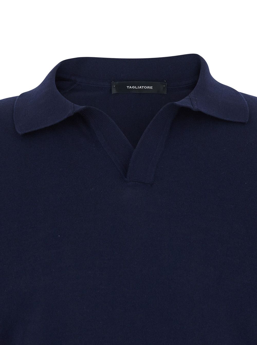 Tagliatore Blue Polo Shirt with Open Collar Without Buttons in Cotton for Men Size US XXL / EU 58 / 5 - 3 Thumbnail