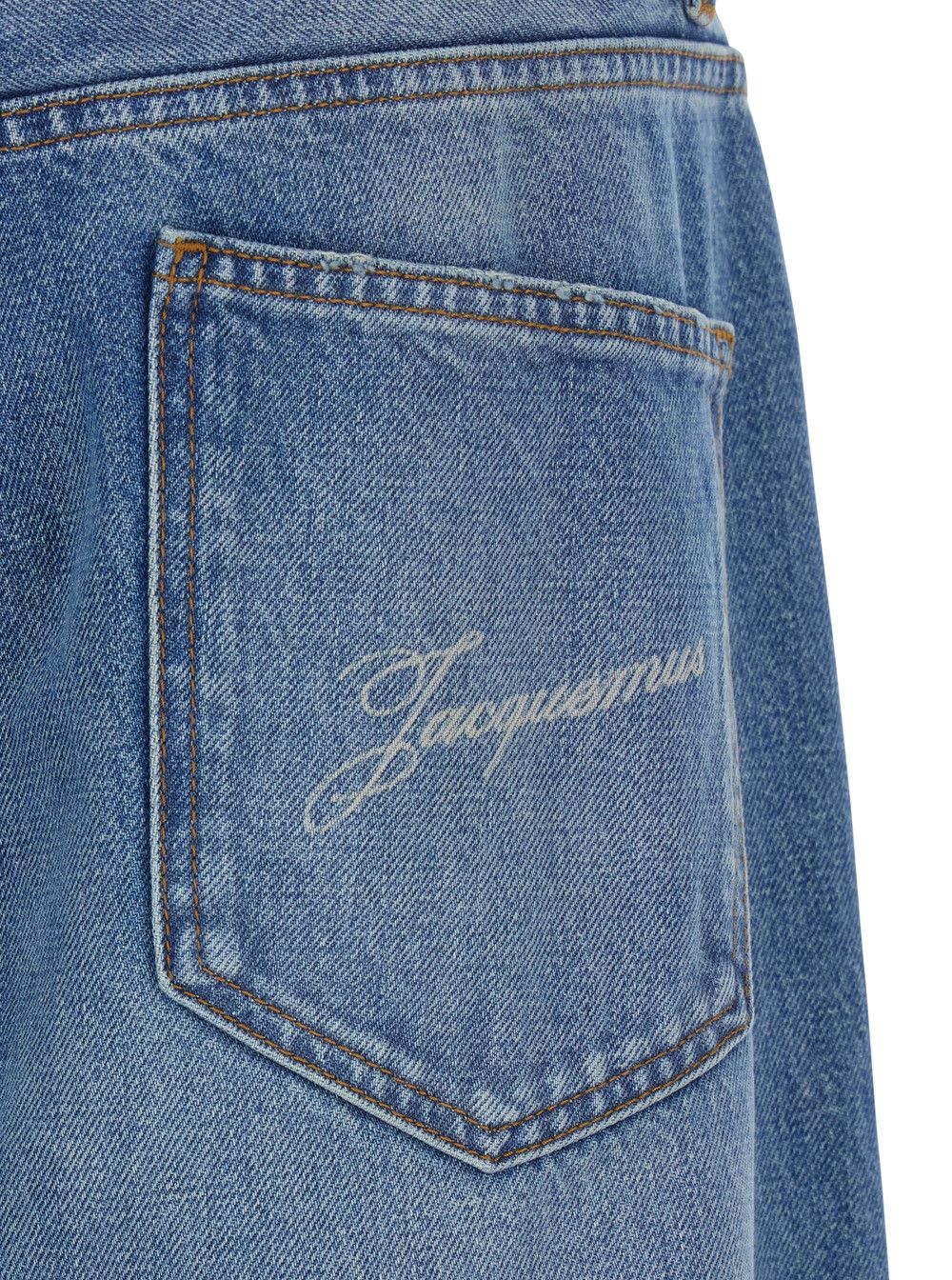 Jacquemus 'Le De-Nimes Droit' Blue Jeans with Logo Embroidery on the Pocket in Denim for Men Size US 36 / EU 52 - 3 Thumbnail
