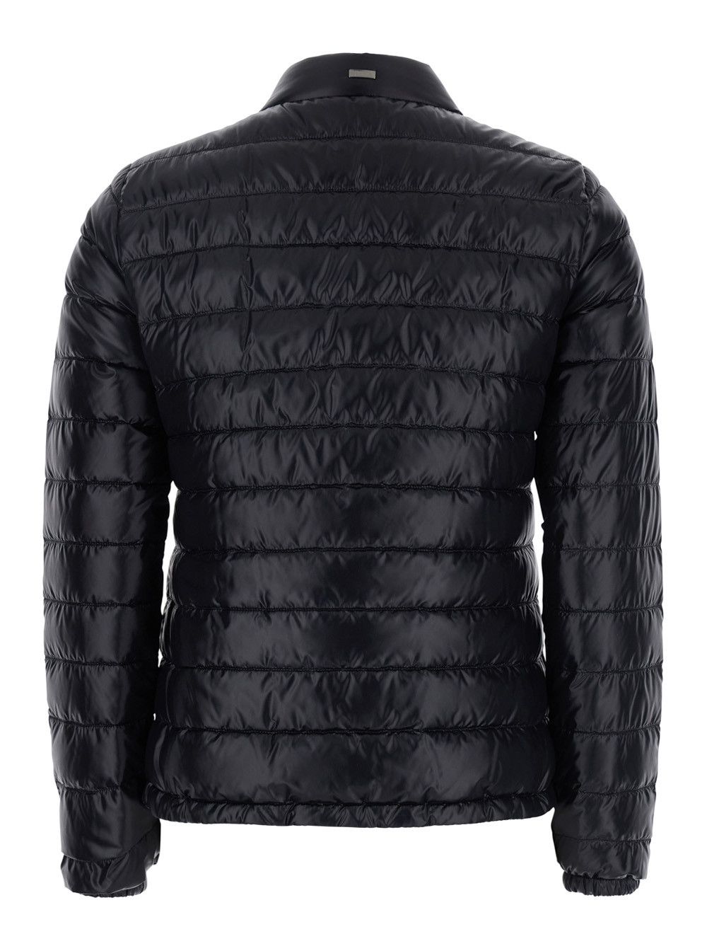Herno Quilted Puffer Jacket with Raised Collar and Front Pockets in Black Tech Fabric for Women Size L / US 10 / IT 46 - 2 Thumbnail