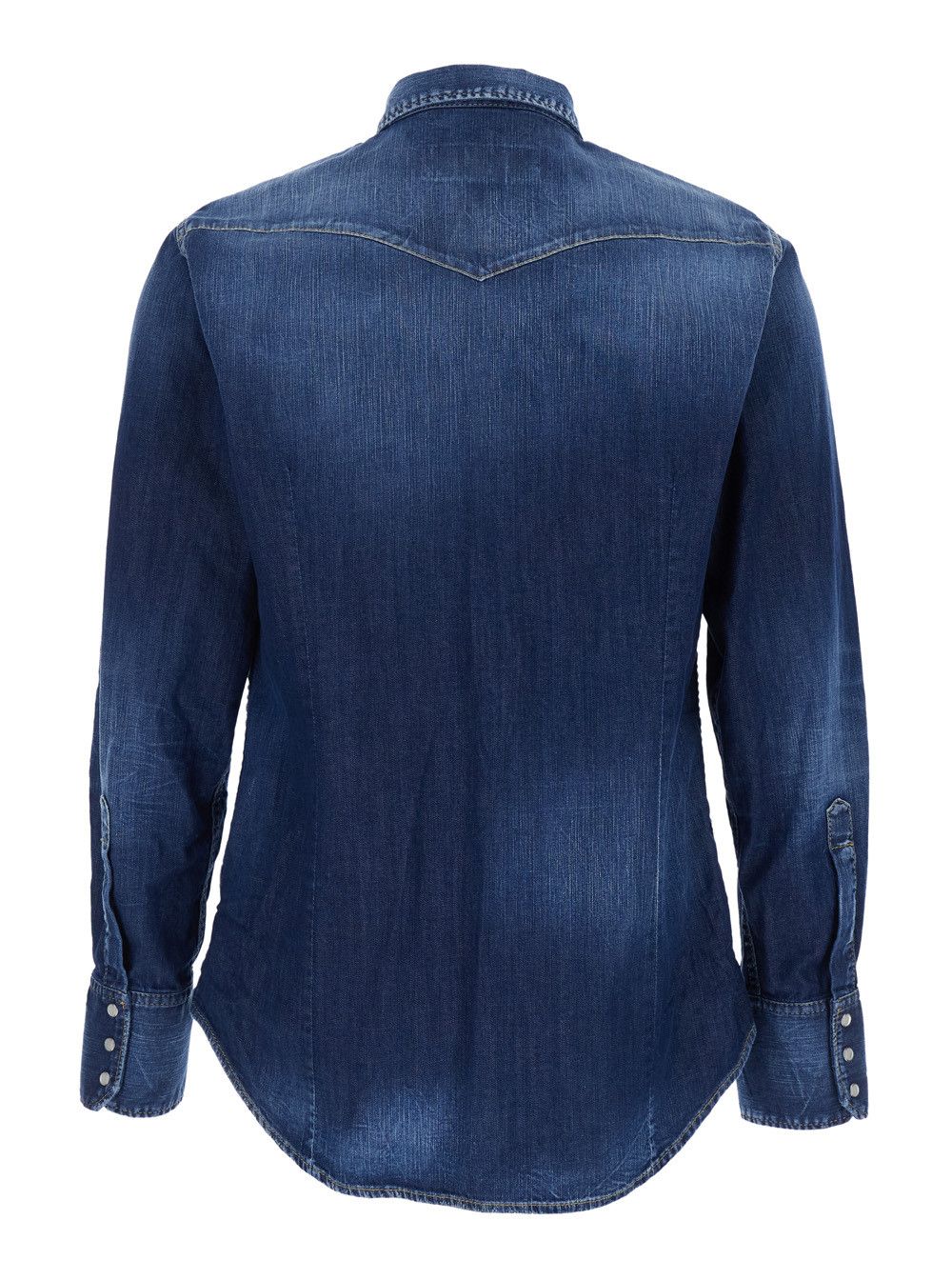 Dsquared2 Classic Collar Shirt with Two Front Pockets in Blue Denim for Men Size US XL / EU 56 / 4 - 2 Thumbnail