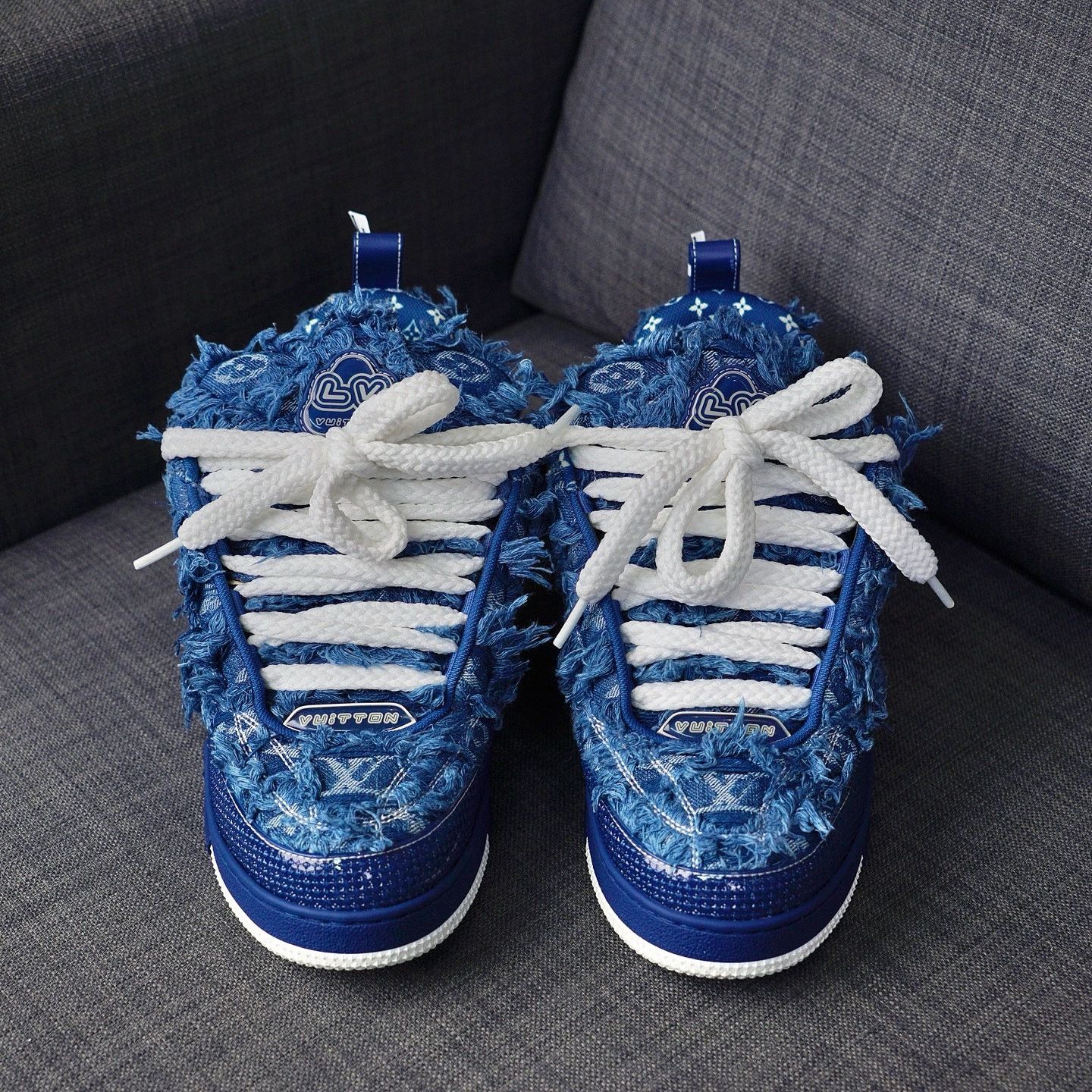 Louis Vuitton Louis Vuitton Blue Denim Skate Sneakers US 9 Size US 9 / EU 42 - 2 Thumbnail