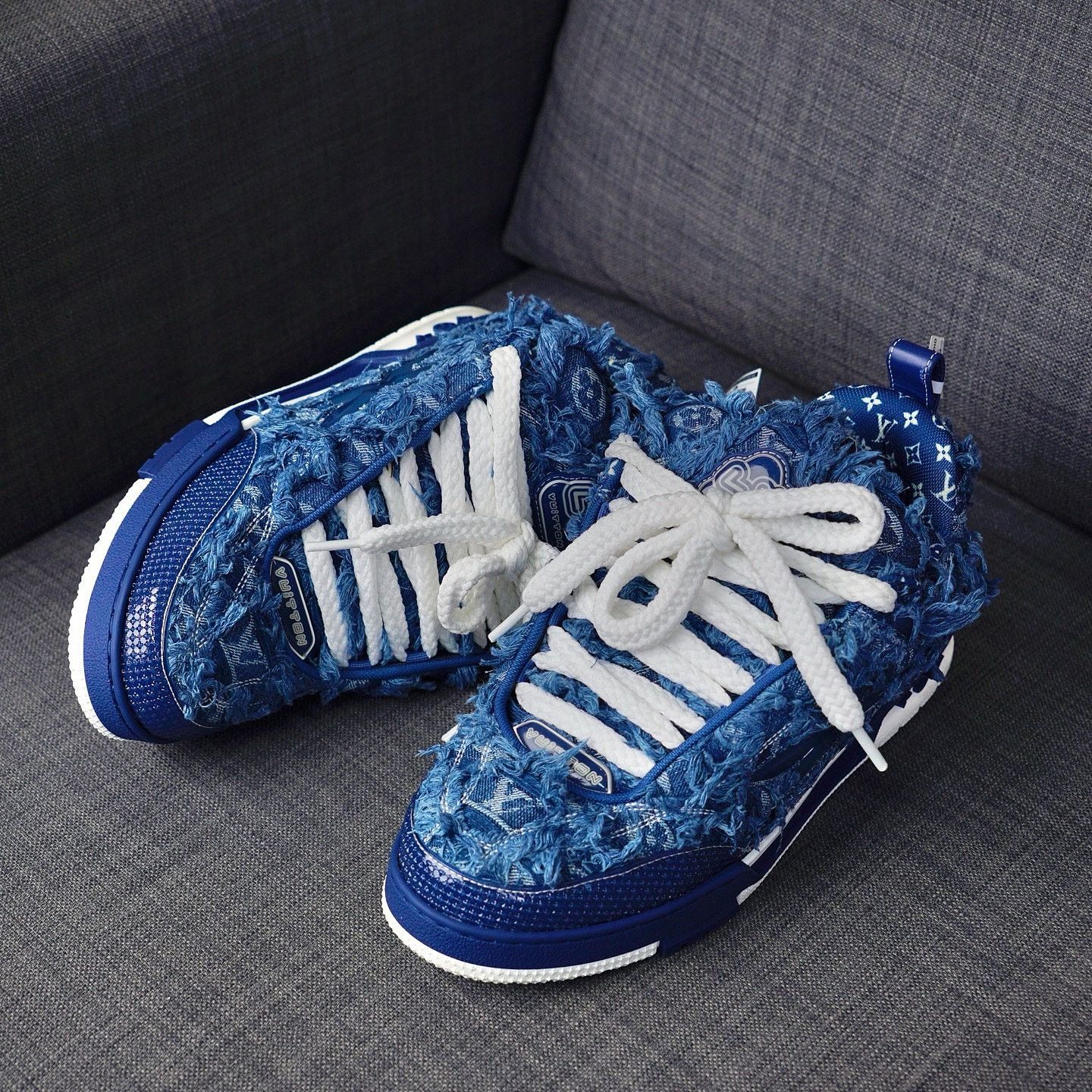 Louis Vuitton Louis Vuitton Blue Denim Skate Sneakers US 9 Size US 9 / EU 42 - 7 Thumbnail