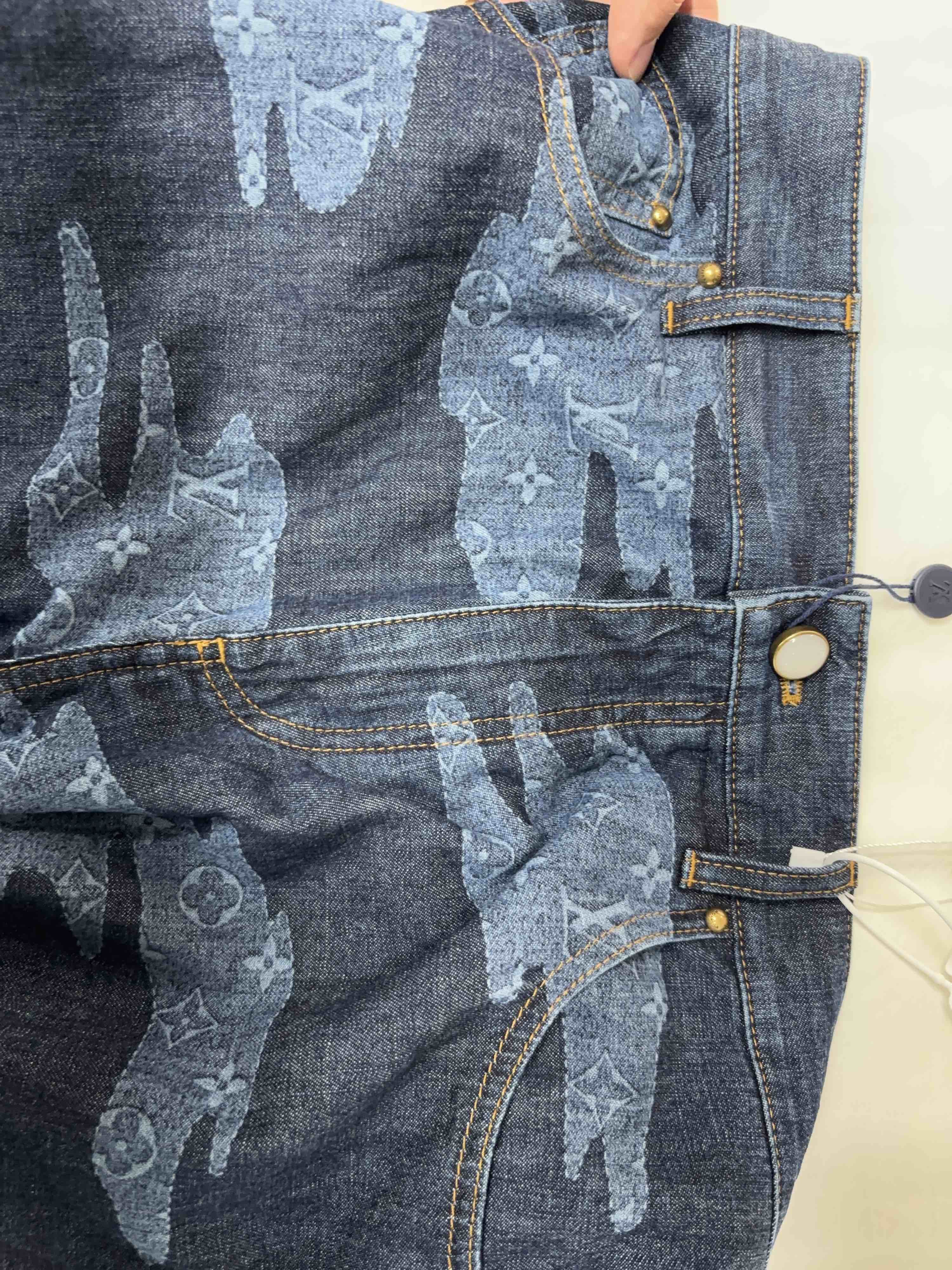Louis Vuitton Louis Vuitton x Nigo Monogram Denim Shorts Size 29 Size US 29 - 6 Thumbnail