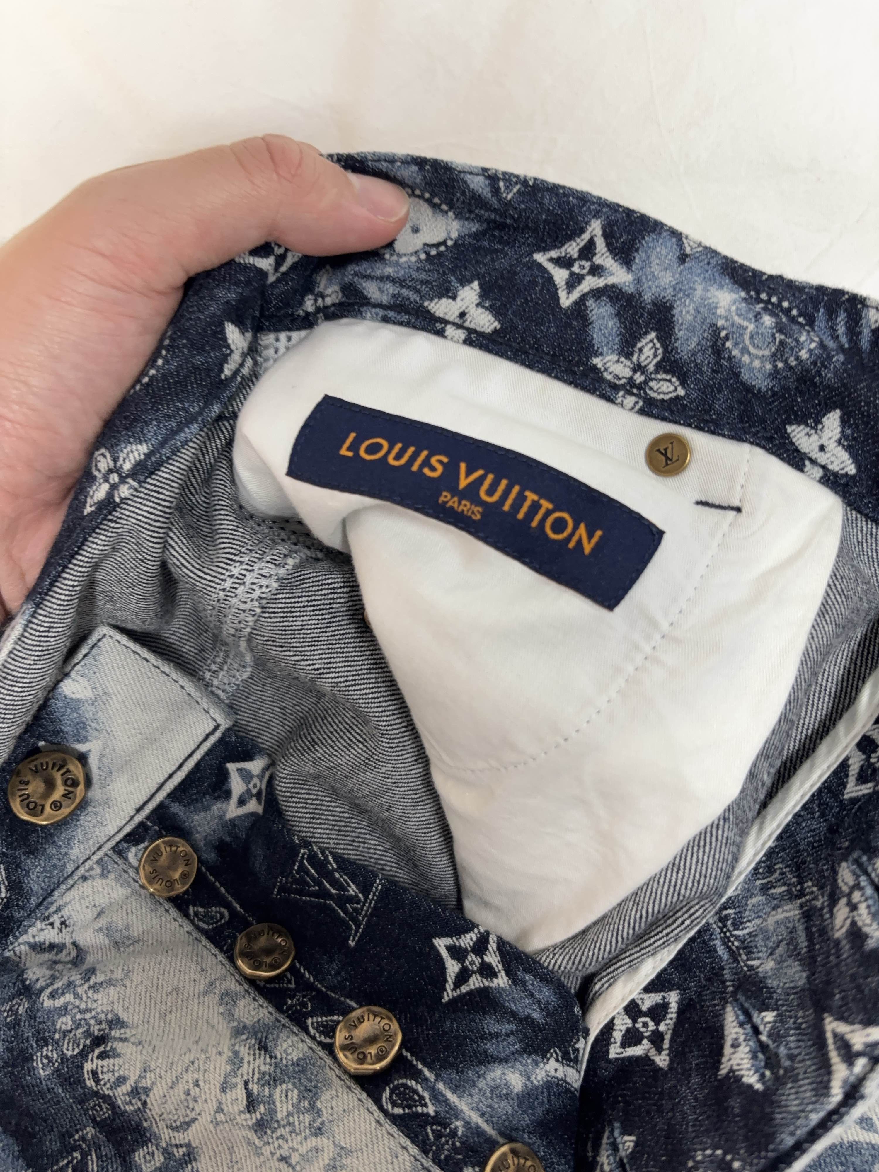 Louis Vuitton Louis Vuitton Monogram Bandana Denim Shorts Size 31 Size US 31 - 3 Thumbnail
