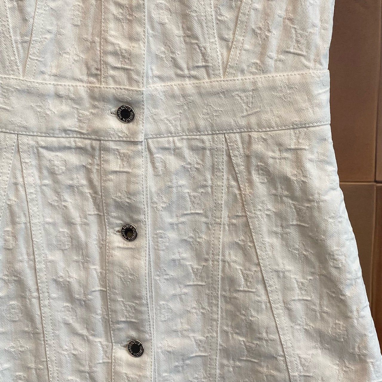 Louis Vuitton Louis Vuitton Monogram White Denim Mini Dress Size 38 Size XS / US 0-2 / IT 36-38 - 6 Thumbnail