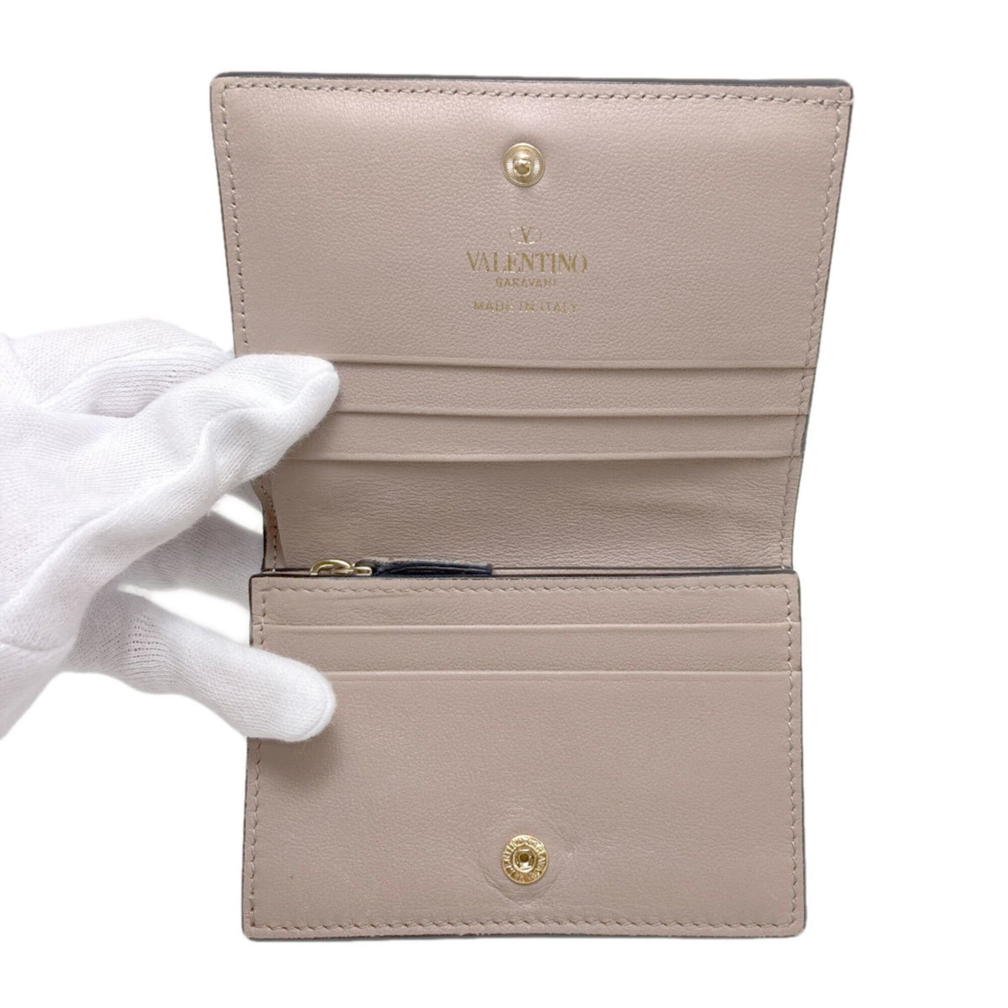 Valentino Valentino Rockstud Bi-fold Leather Wallet for Women Size ONE SIZE - 4 Thumbnail