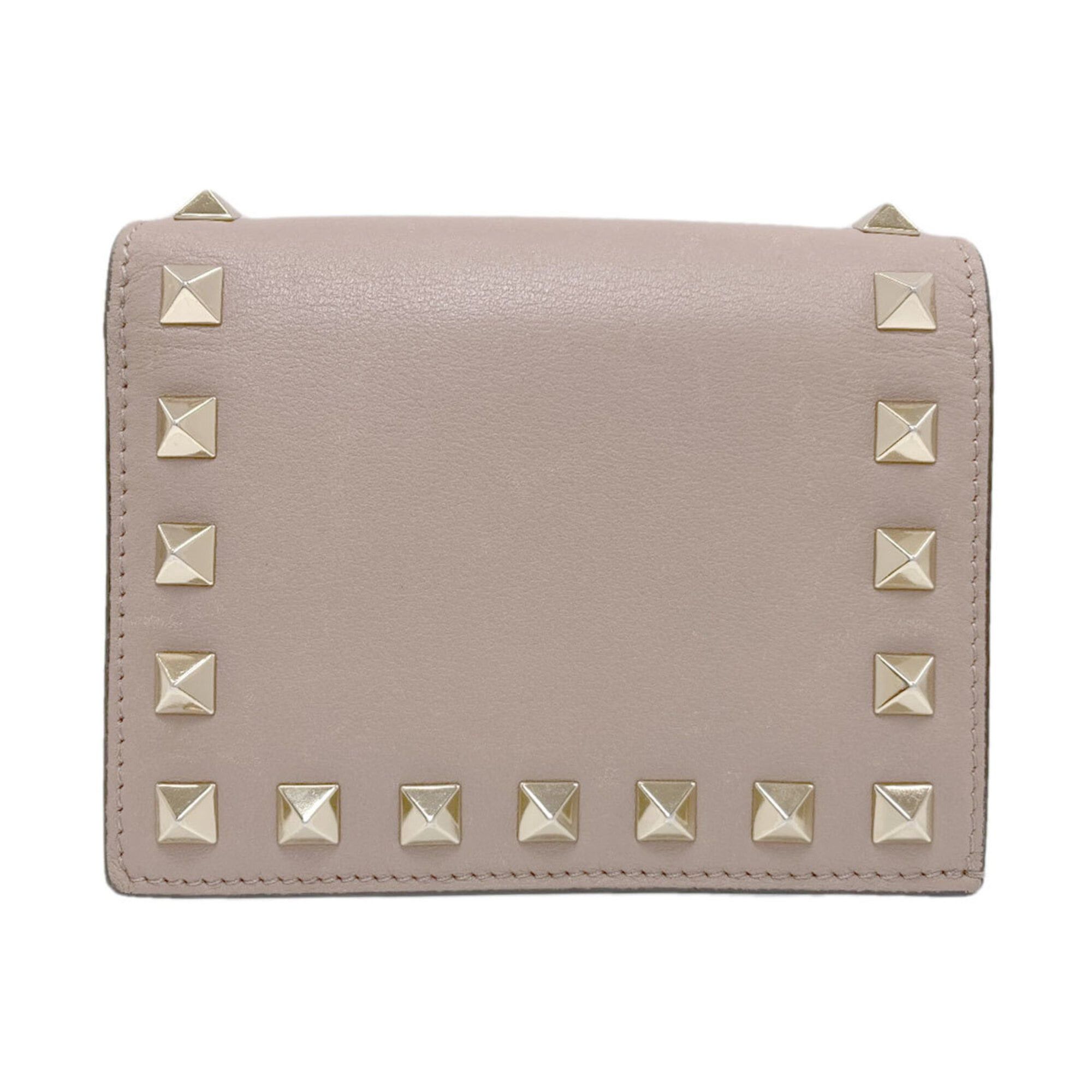 Valentino Valentino Rockstud Bi-fold Leather Wallet for Women Size ONE SIZE - 2 Thumbnail