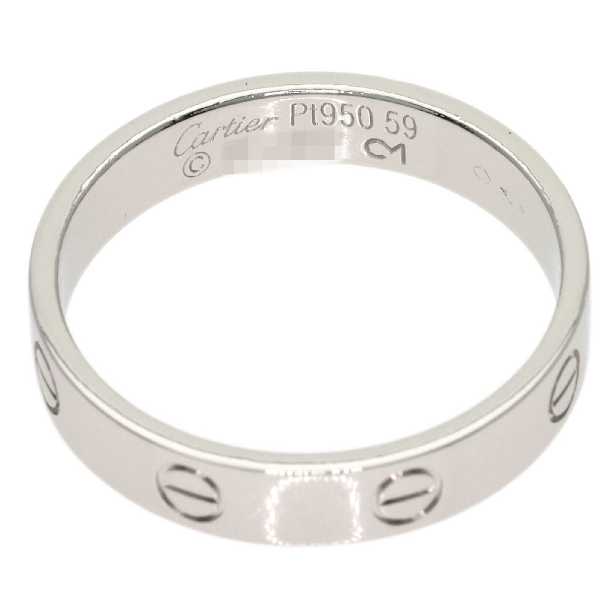 Cartier Cartier Mini Love Ring #59, Platinum PT950, Women's Size ONE SIZE - 4 Thumbnail