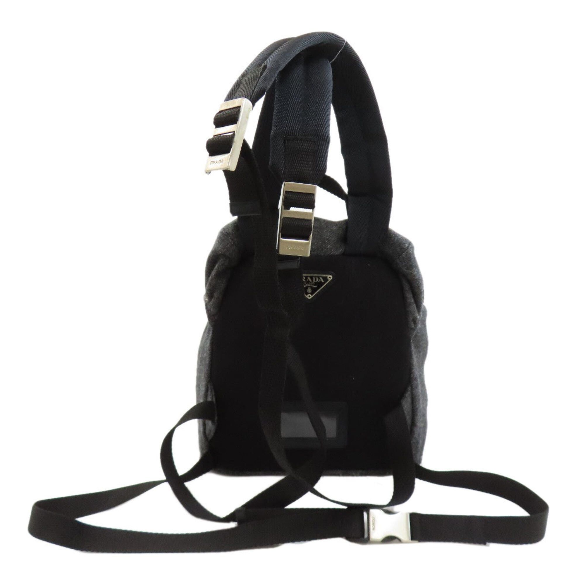 Prada Prada logo hardware backpack/daypack, wool, women's bag Size ONE SIZE - 2 Thumbnail