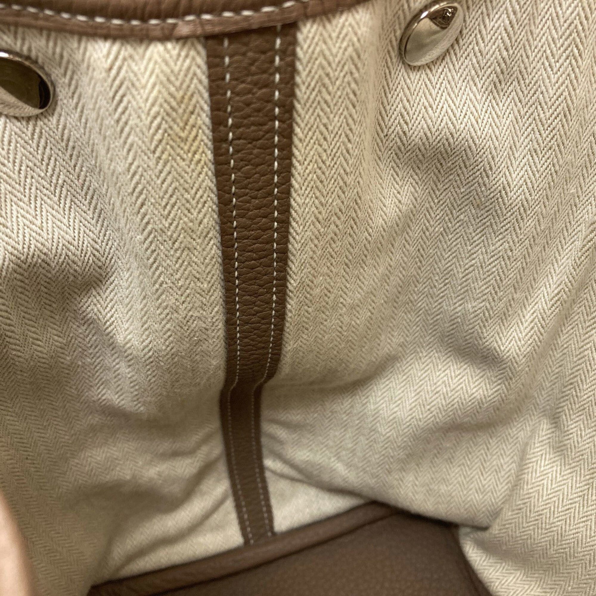 Hermes Hermes Garden Party PM Etoupe Tote Bag with Silver Hardware, Negonda Leather, for Women Size ONE SIZE - 12 Thumbnail