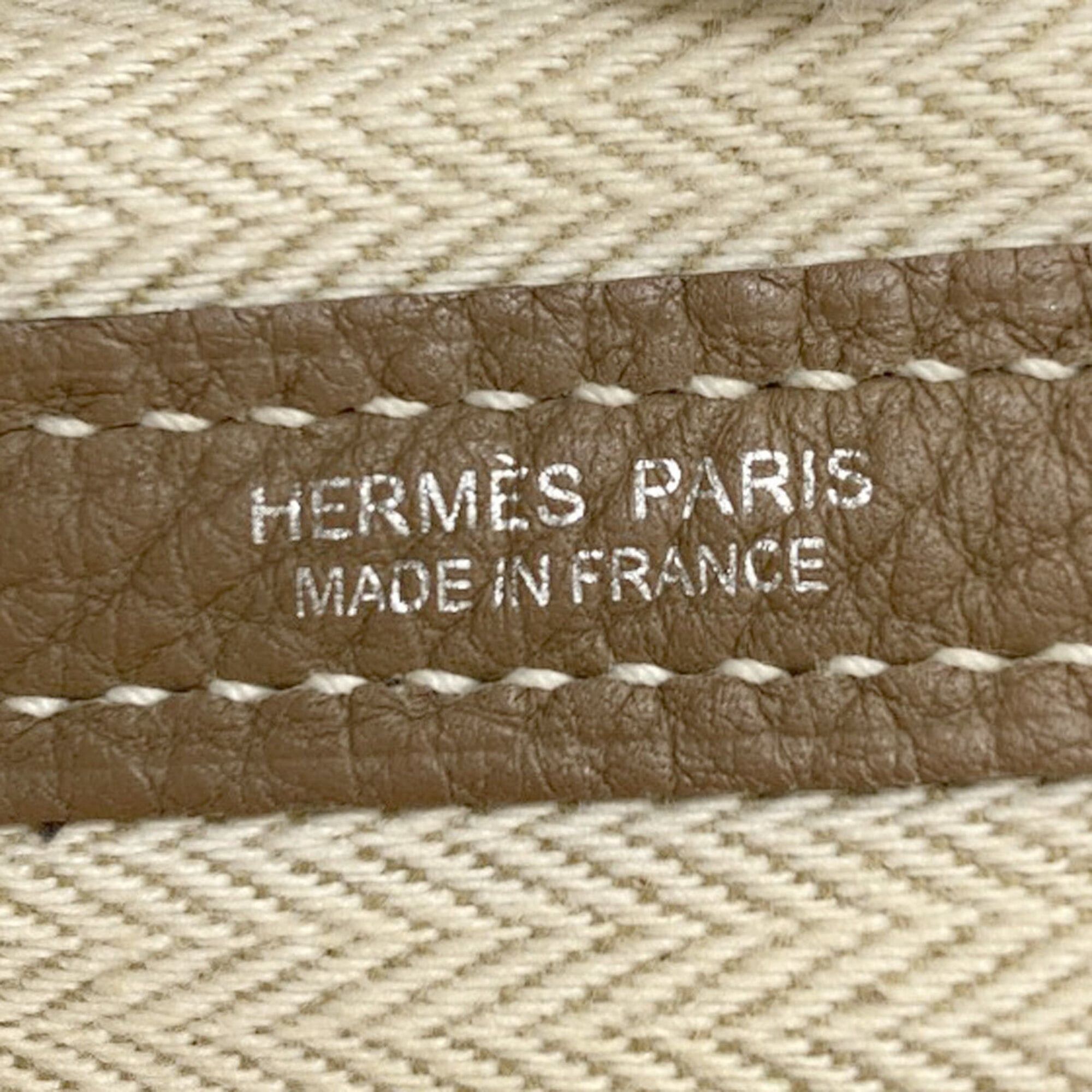Hermes Hermes Garden Party PM Etoupe Tote Bag with Silver Hardware, Negonda Leather, for Women Size ONE SIZE - 6 Thumbnail
