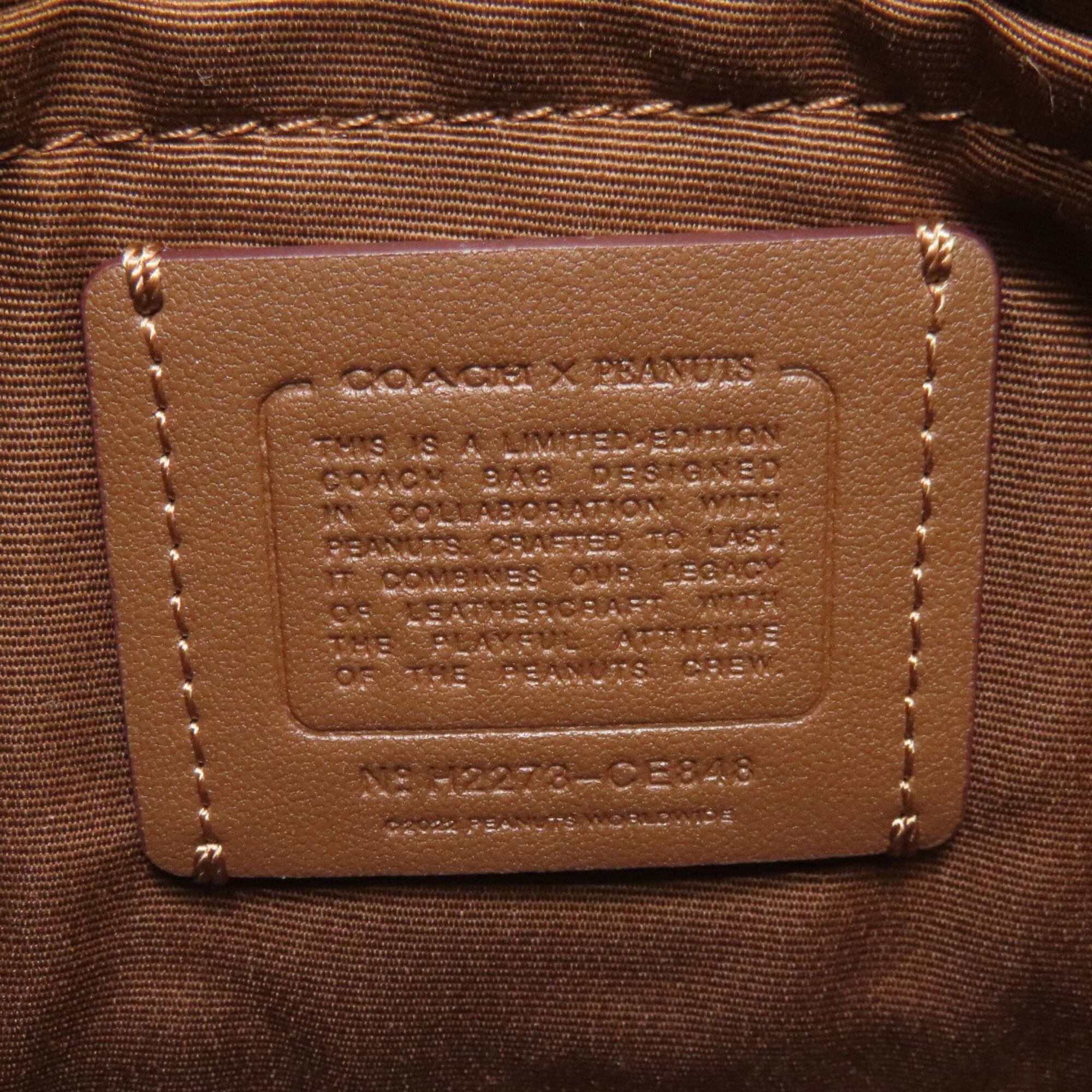 Coach Coach CE848 Terri Peanuts Collaboration 2-Way Tote Bag, PVC, Women's Size ONE SIZE - 6 Thumbnail