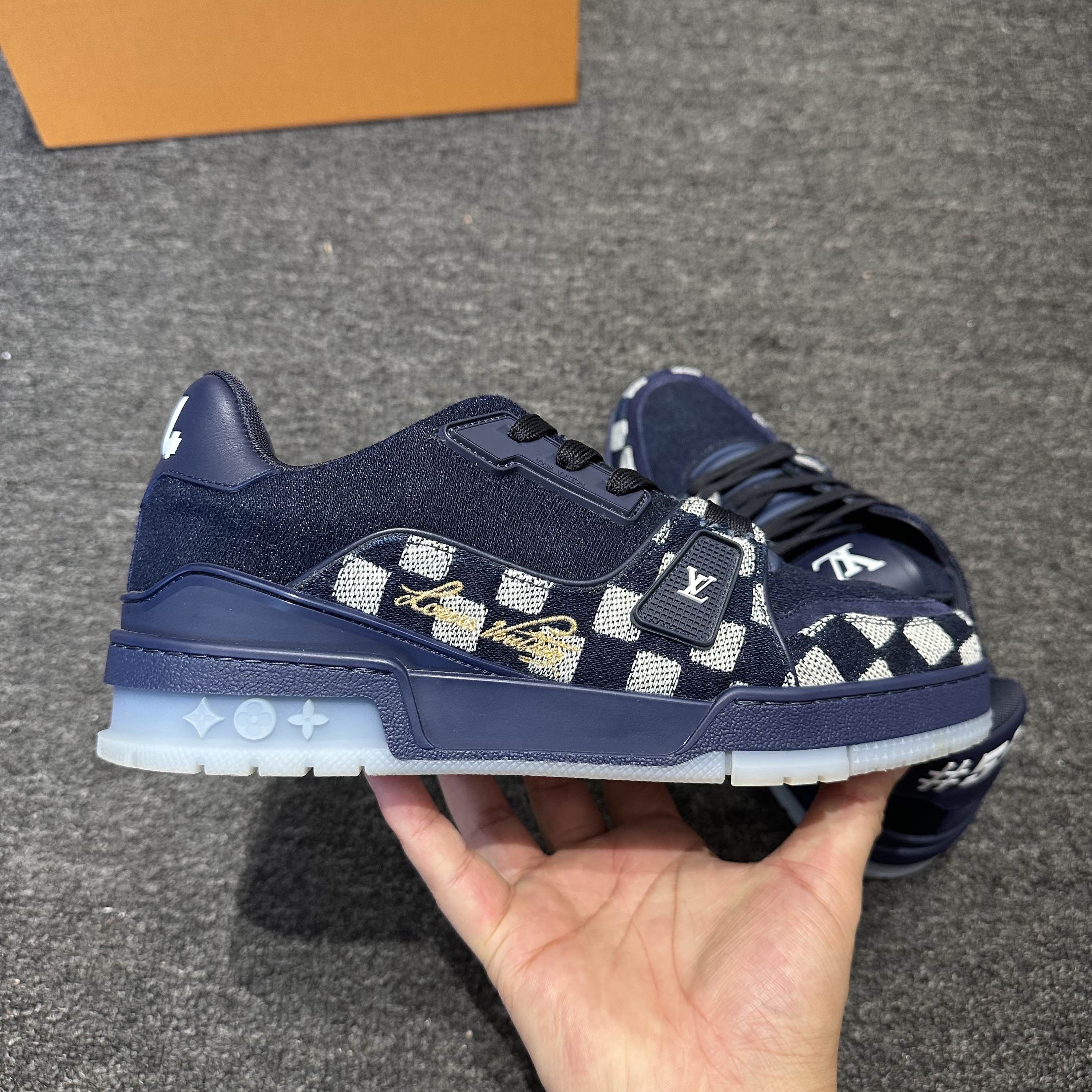 Louis Vuitton Louis Vuitton Damier Denim Trainer Sneakers US 6 Size US 6 / EU 39 - 15 Thumbnail