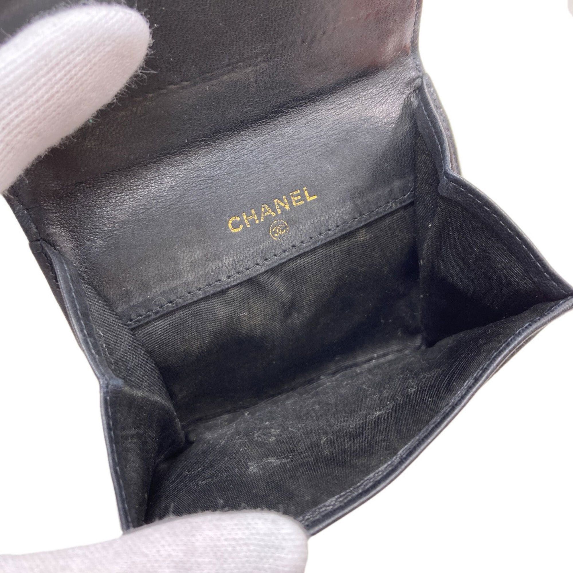 Chanel Chanel Coco Mark Stitch Gold Hardware Coin Case, Grained Calfskin, Women's Size ONE SIZE - 5 Thumbnail