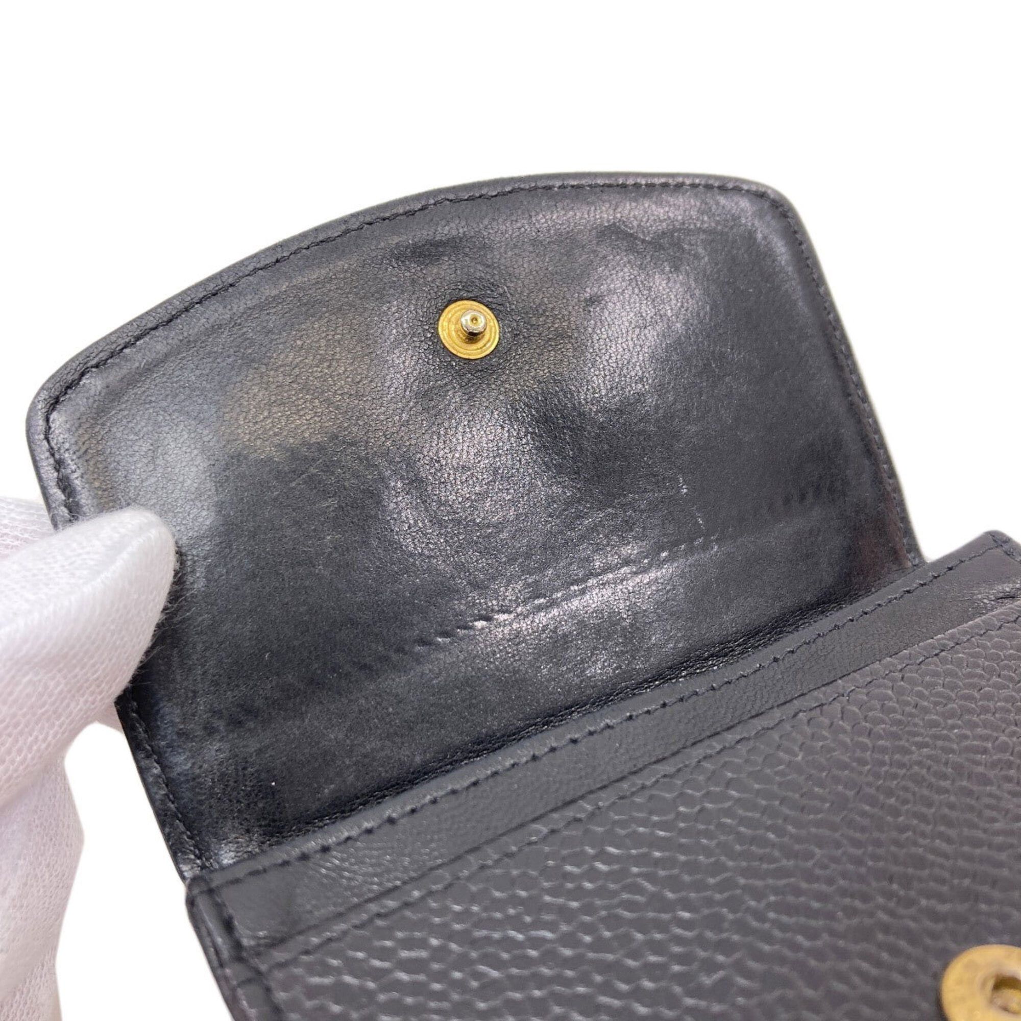 Chanel Chanel Coco Mark Stitch Gold Hardware Coin Case, Grained Calfskin, Women's Size ONE SIZE - 12 Thumbnail