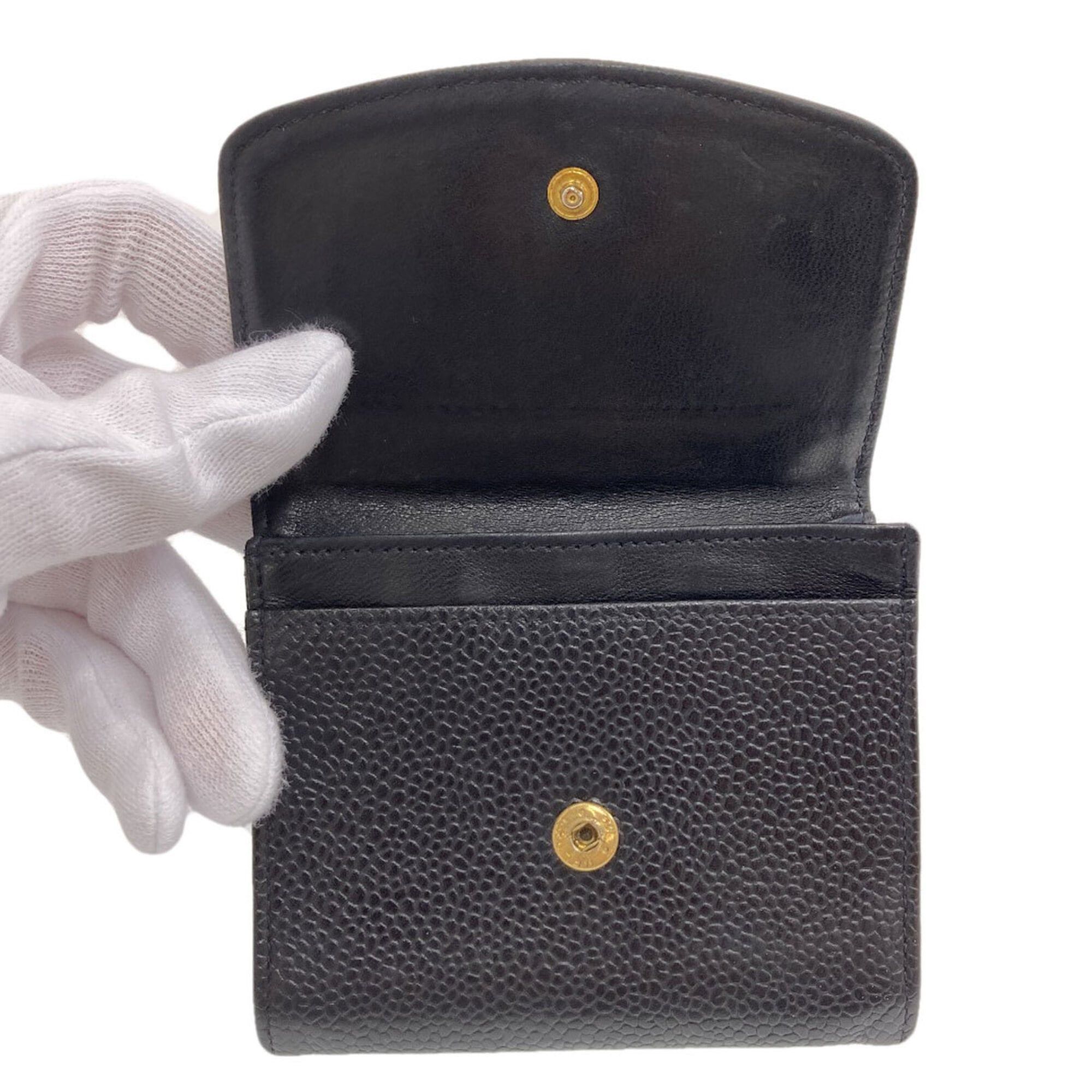 Chanel Chanel Coco Mark Stitch Gold Hardware Coin Case, Grained Calfskin, Women's Size ONE SIZE - 4 Thumbnail