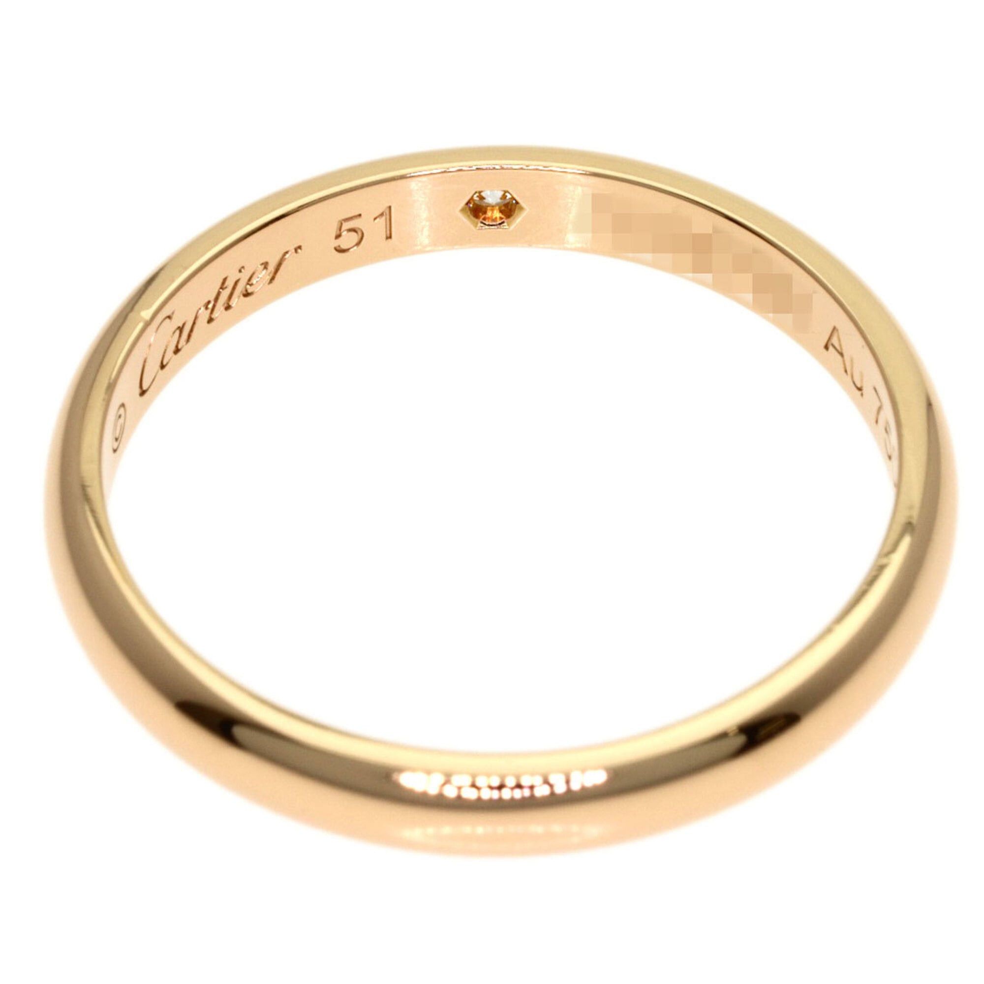 Cartier Cartier Wedding Ring, 1P Diamond, Size #51, 18K Pink Gold, Women's Size ONE SIZE - 4 Thumbnail
