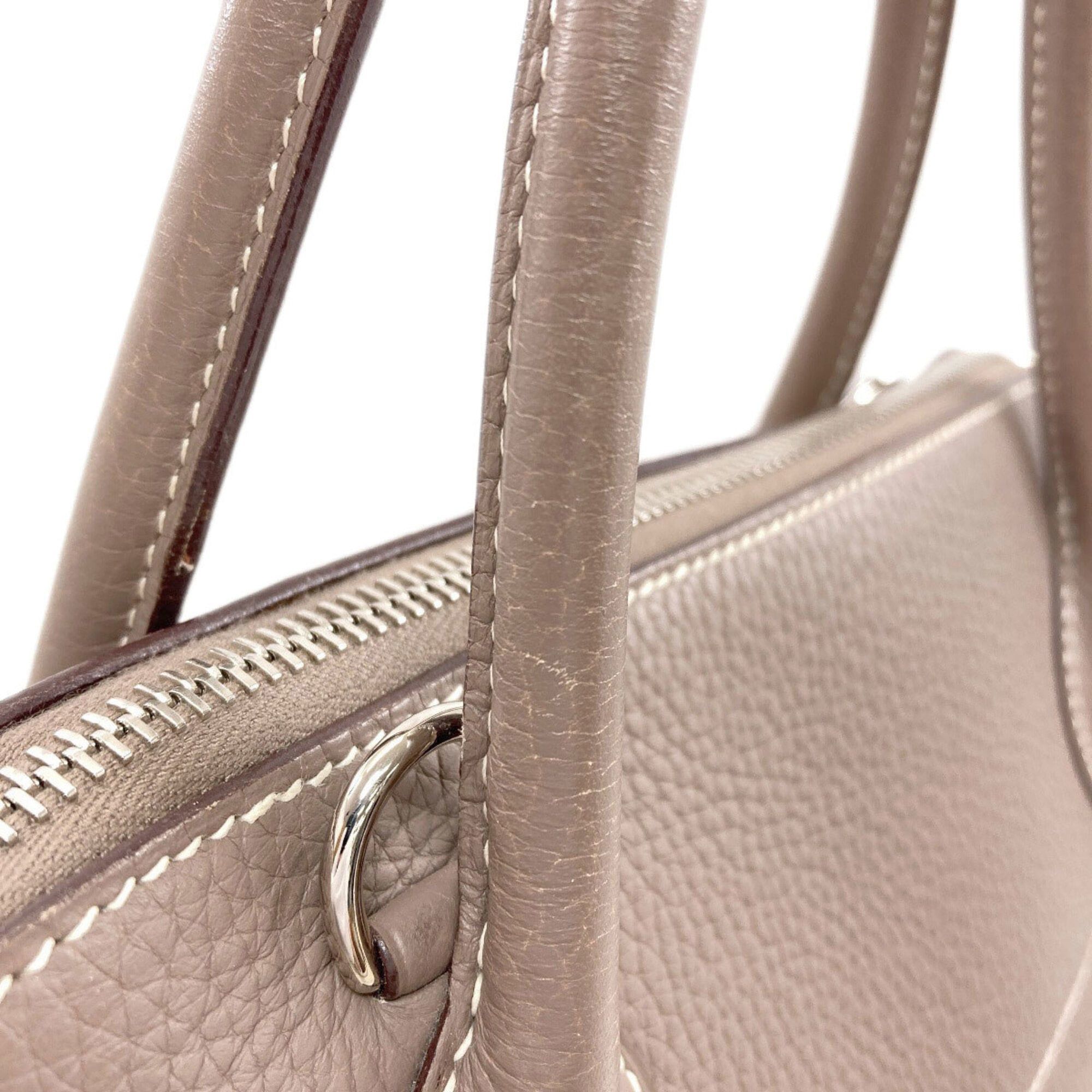 Hermes Hermes Bolide 31 Etoupe Silver Hardware Handbag, Taurillon Leather, Women's Size ONE SIZE - 24 Thumbnail