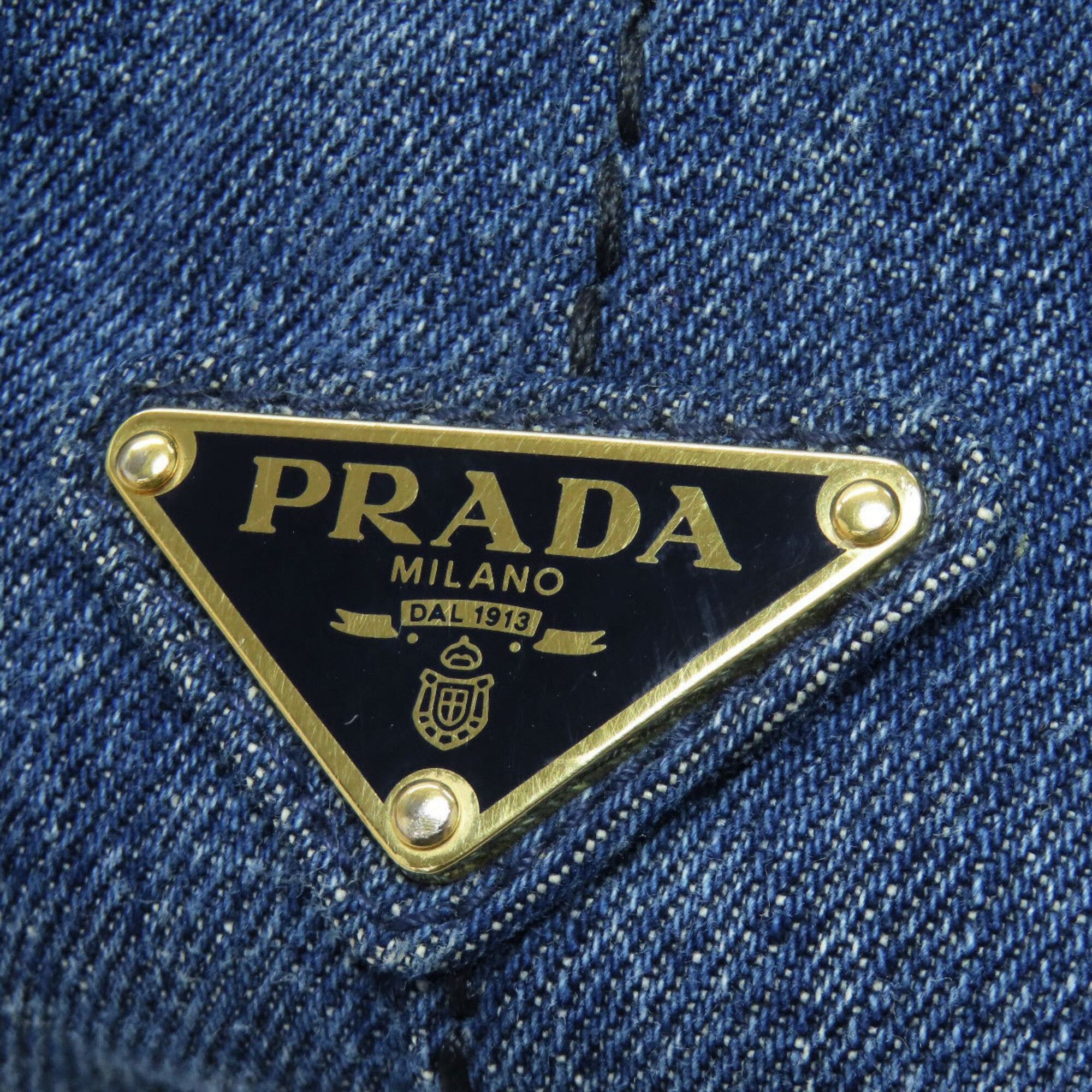 Prada Prada Canapa Mini 2-Way Handbag, Denim, Women's Size ONE SIZE - 9 Thumbnail