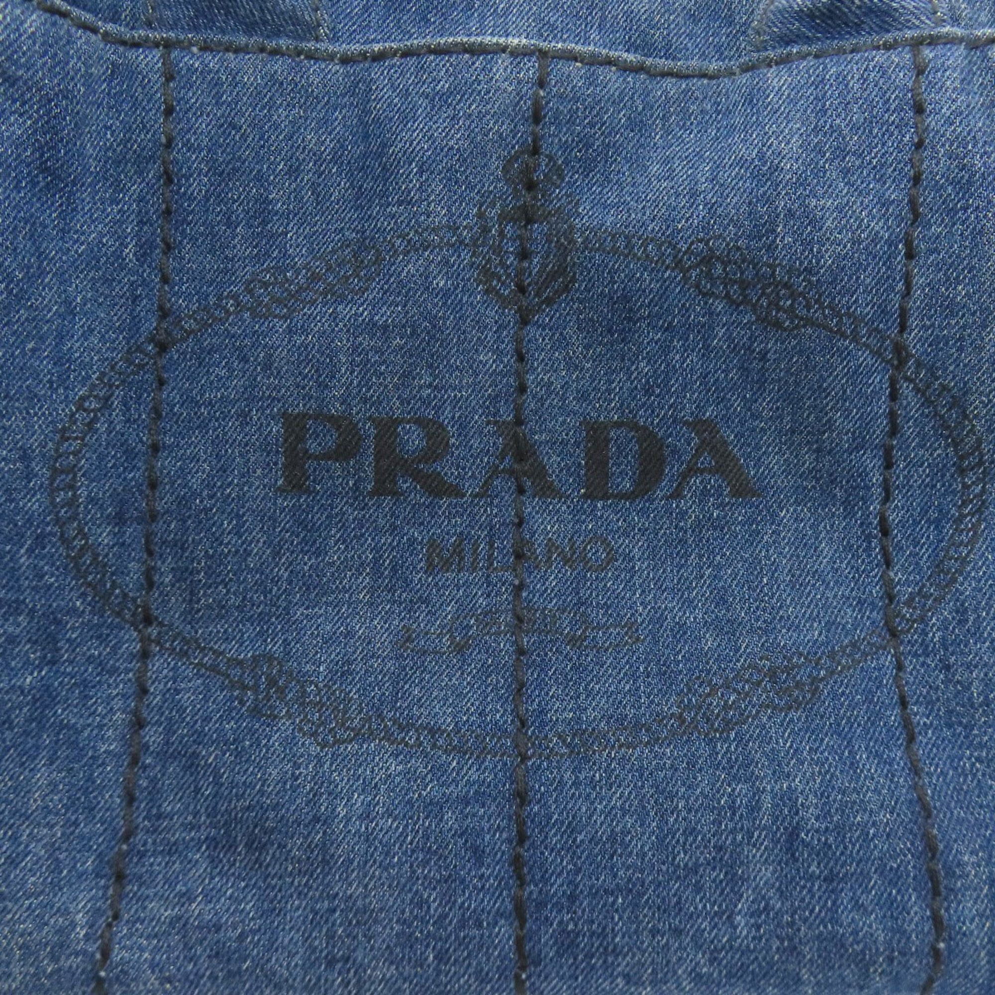 Prada Prada Canapa Mini 2-Way Handbag, Denim, Women's Size ONE SIZE - 15 Thumbnail