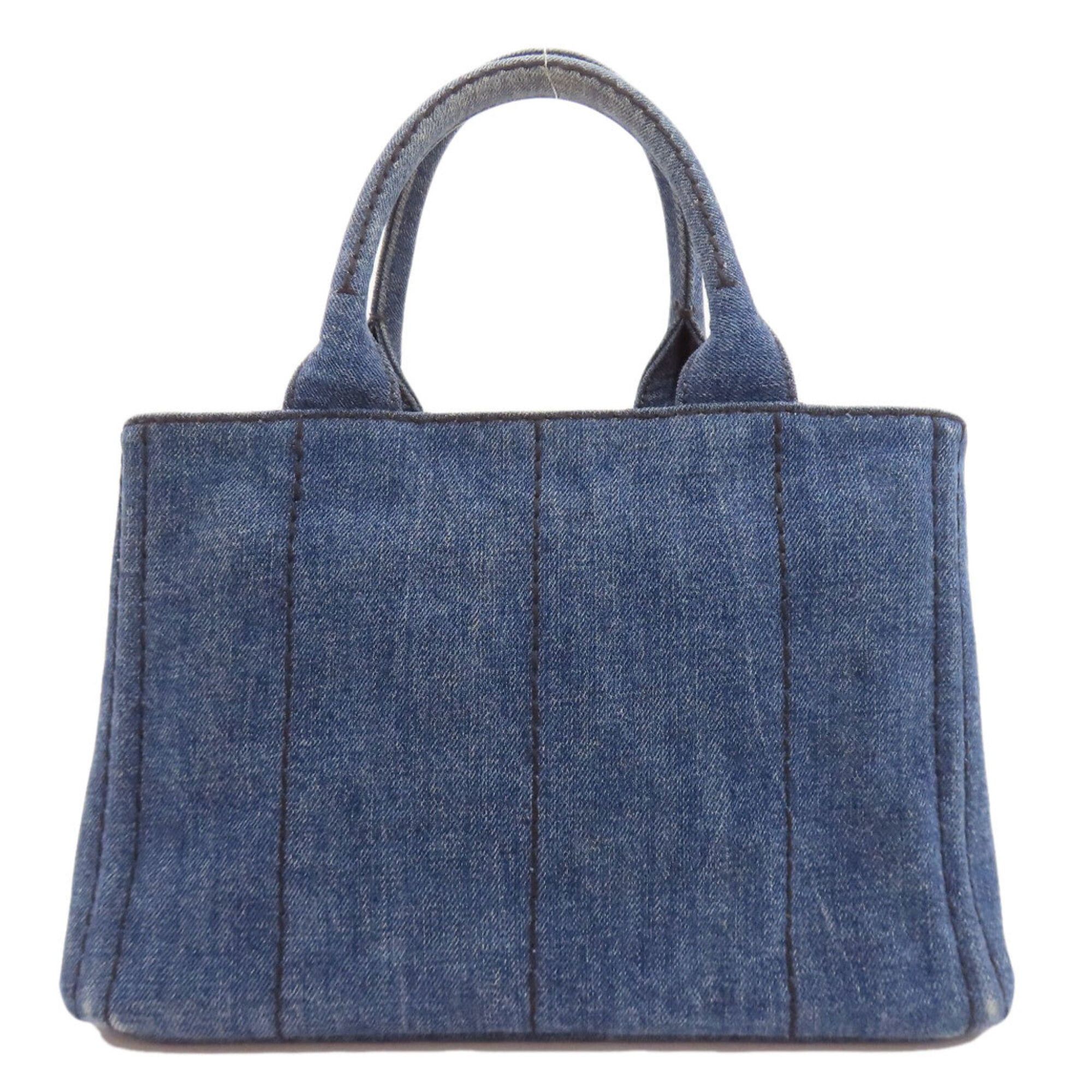 Prada Prada Canapa Mini 2-Way Handbag, Denim, Women's Size ONE SIZE - 2 Thumbnail