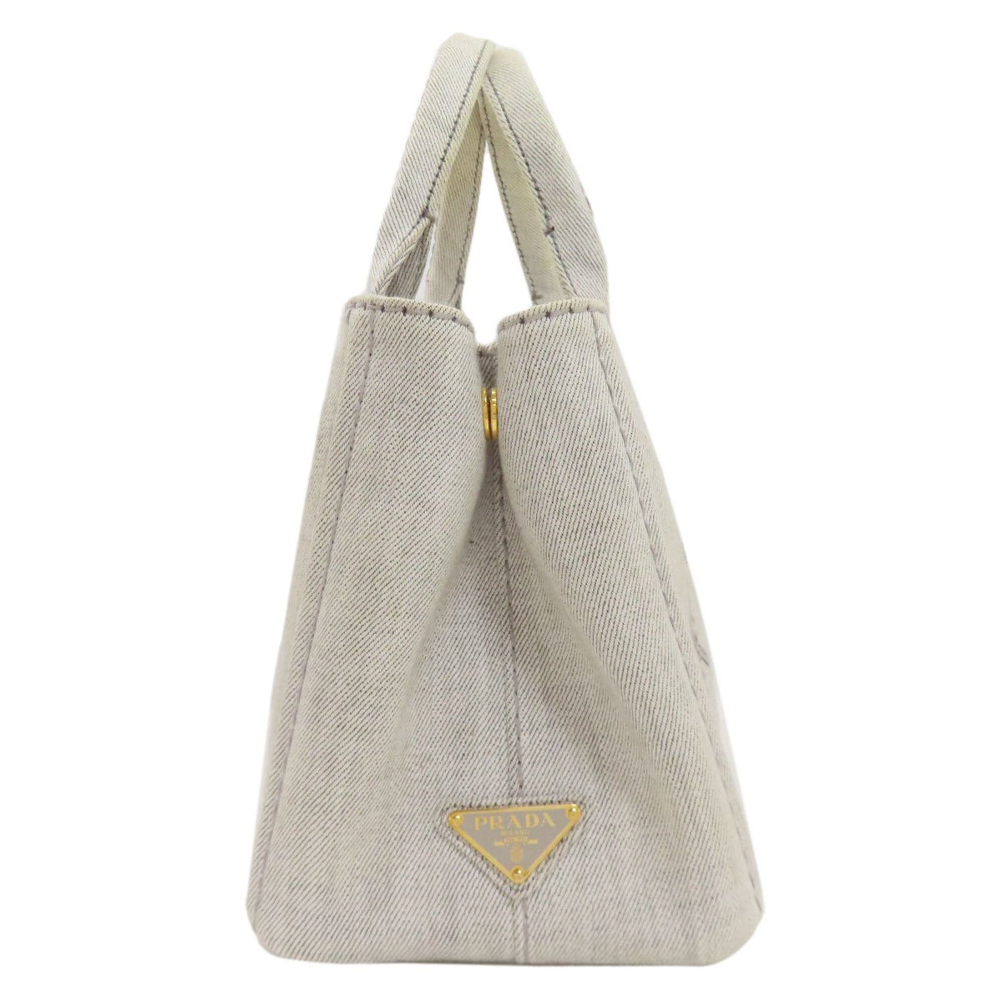 Prada Prada Canapa Mini 2-Way Handbag, Denim, Women's Size ONE SIZE - 3 Thumbnail