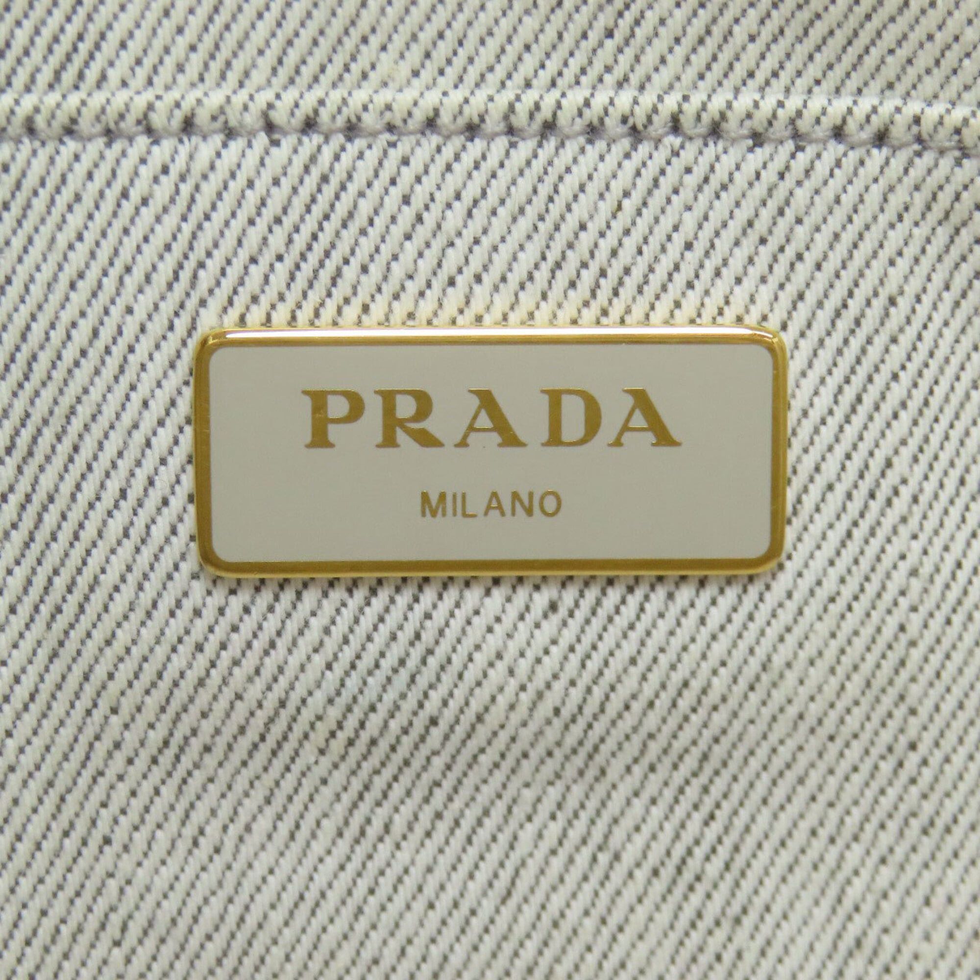 Prada Prada Canapa Mini 2-Way Handbag, Denim, Women's Size ONE SIZE - 6 Thumbnail