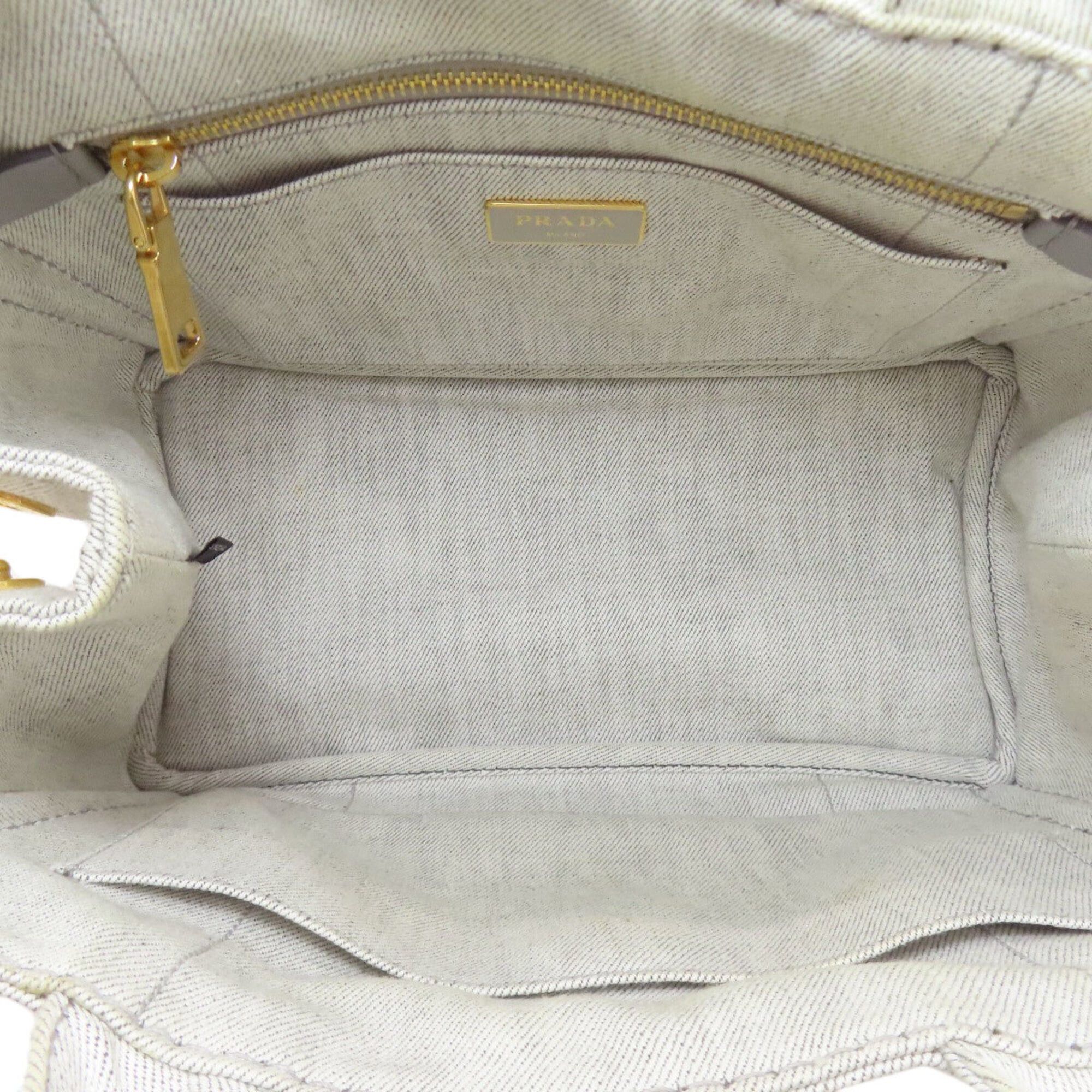 Prada Prada Canapa Mini 2-Way Handbag, Denim, Women's Size ONE SIZE - 5 Thumbnail