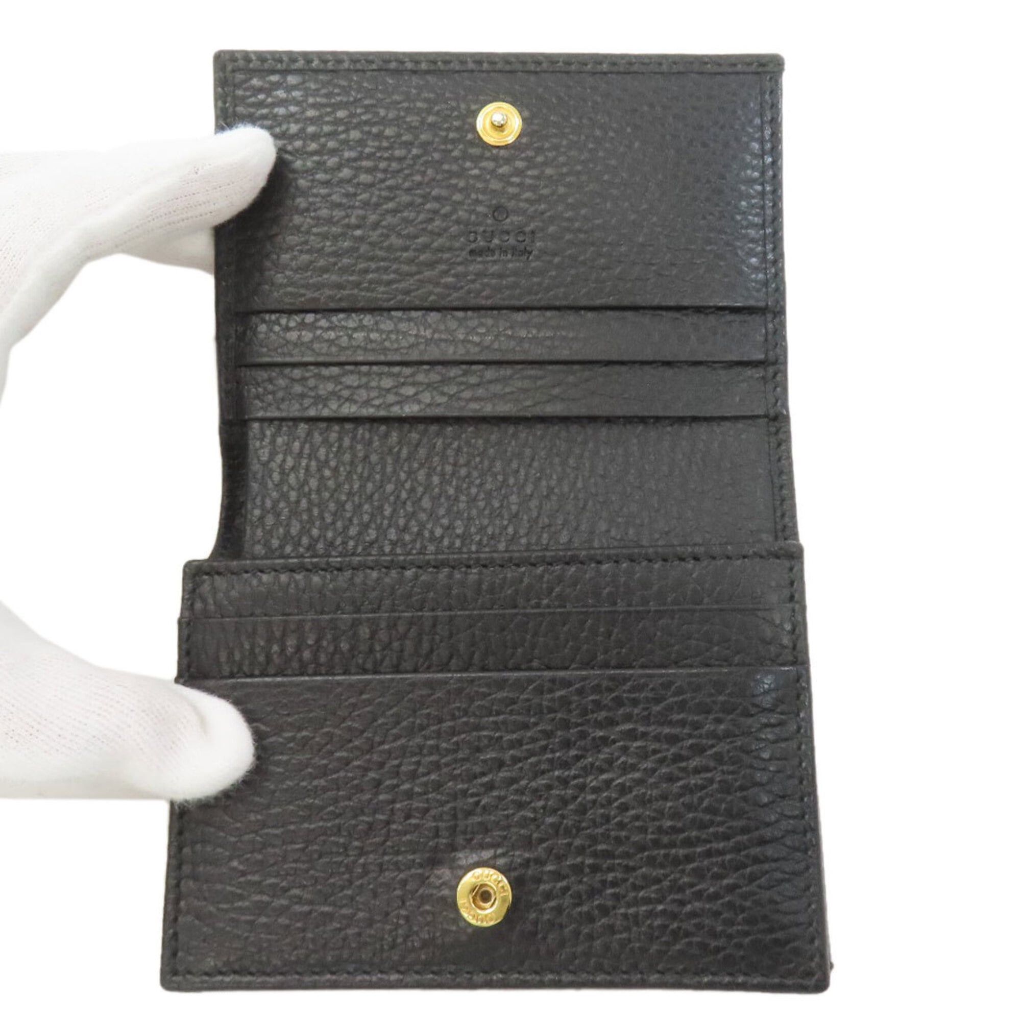 Gucci Gucci 456126 GG Marmont Double G Bi-fold Wallet, Leather, Women's Size ONE SIZE - 5 Thumbnail