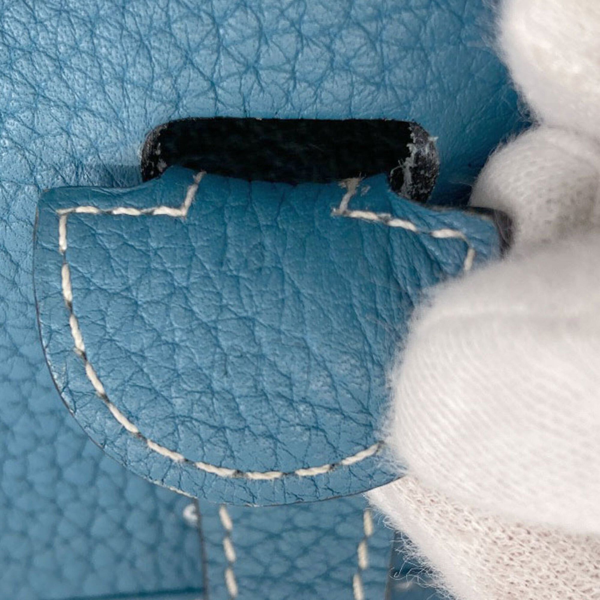 Hermes Hermes Evelyne 3 PM Blue Jean Shoulder Bag with Silver Hardware, Taurillon Leather, Women's Size ONE SIZE - 7 Thumbnail