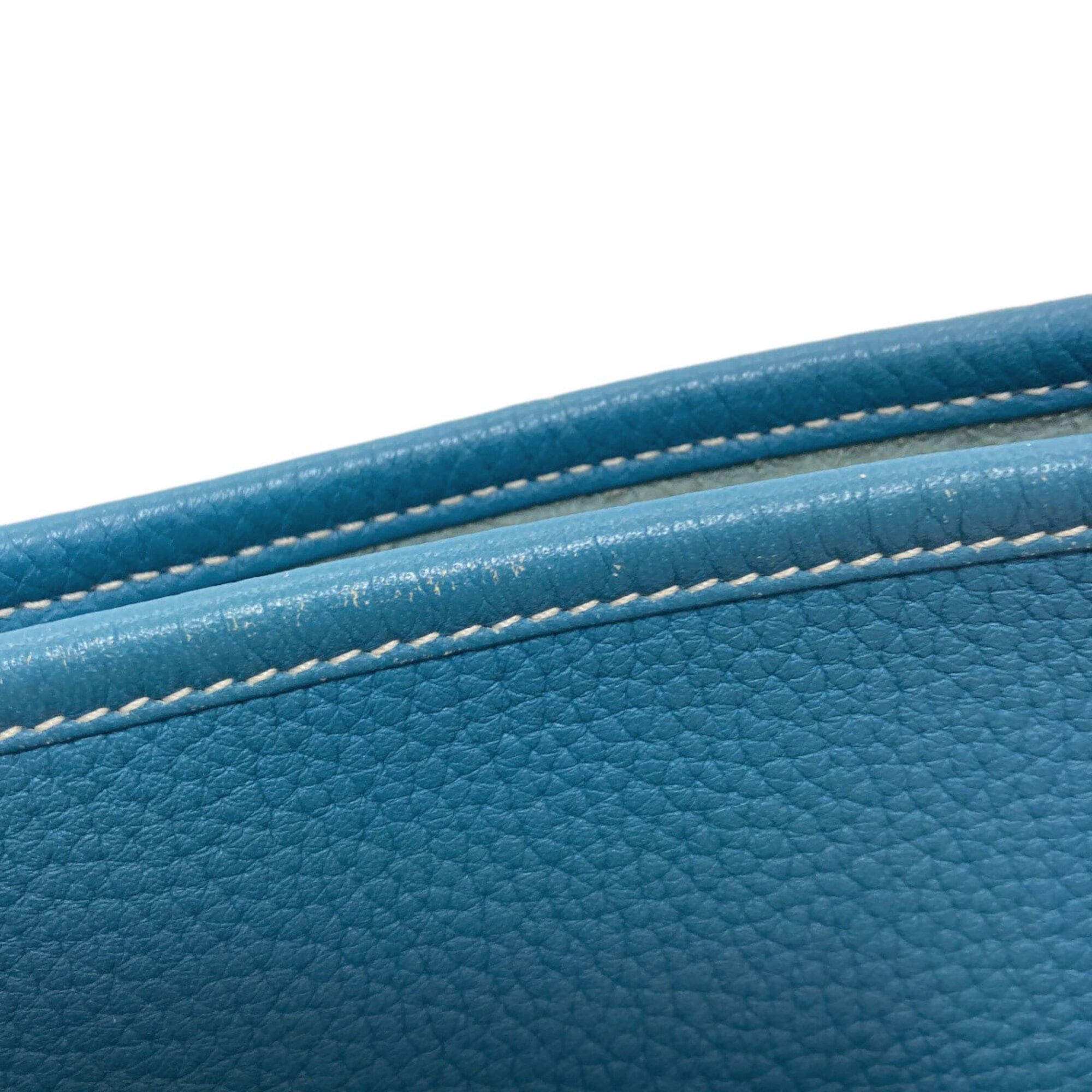 Hermes Hermes Evelyne 3 PM Blue Jean Shoulder Bag with Silver Hardware, Taurillon Leather, Women's Size ONE SIZE - 10 Thumbnail