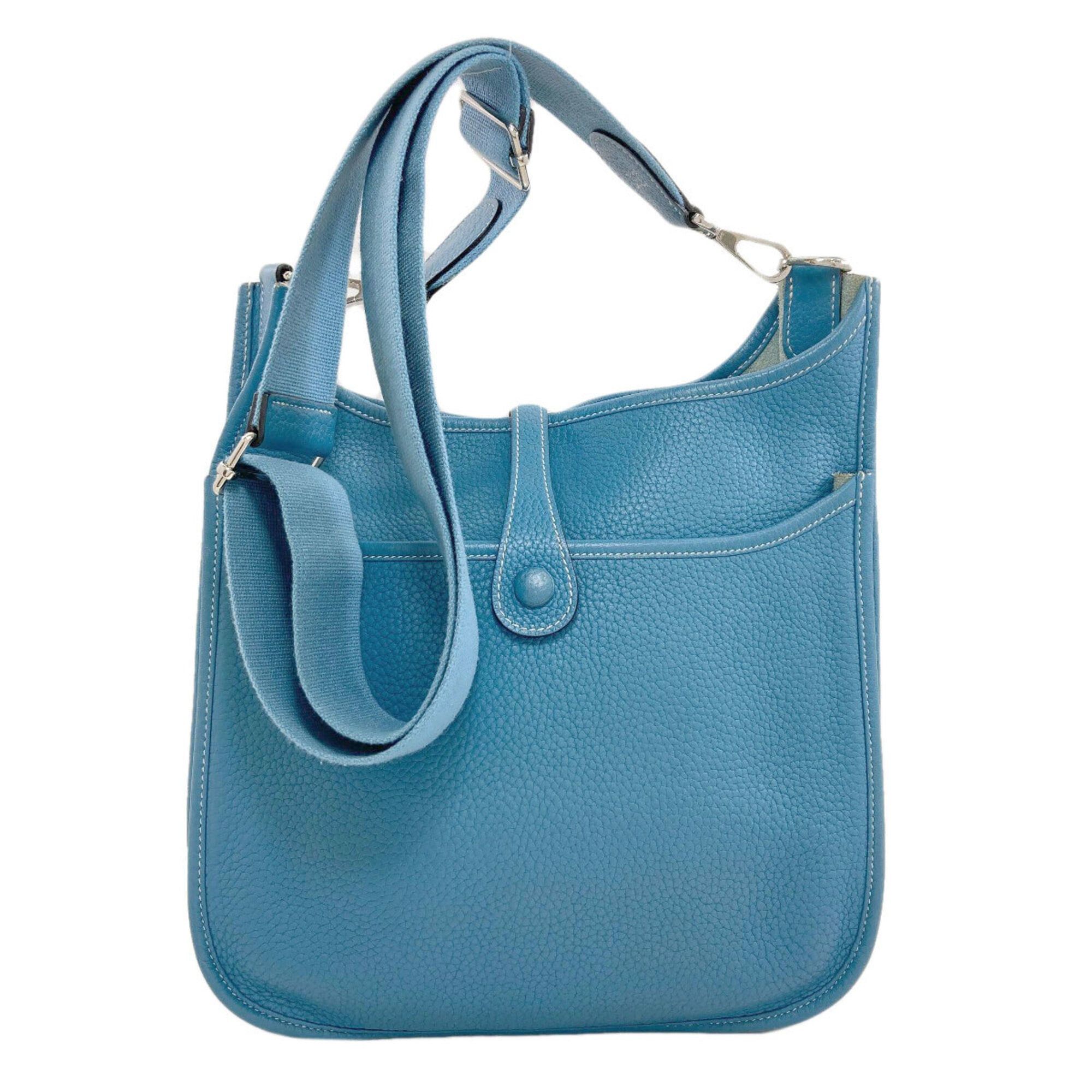 Hermes Hermes Evelyne 3 PM Blue Jean Shoulder Bag with Silver Hardware, Taurillon Leather, Women's Size ONE SIZE - 2 Thumbnail