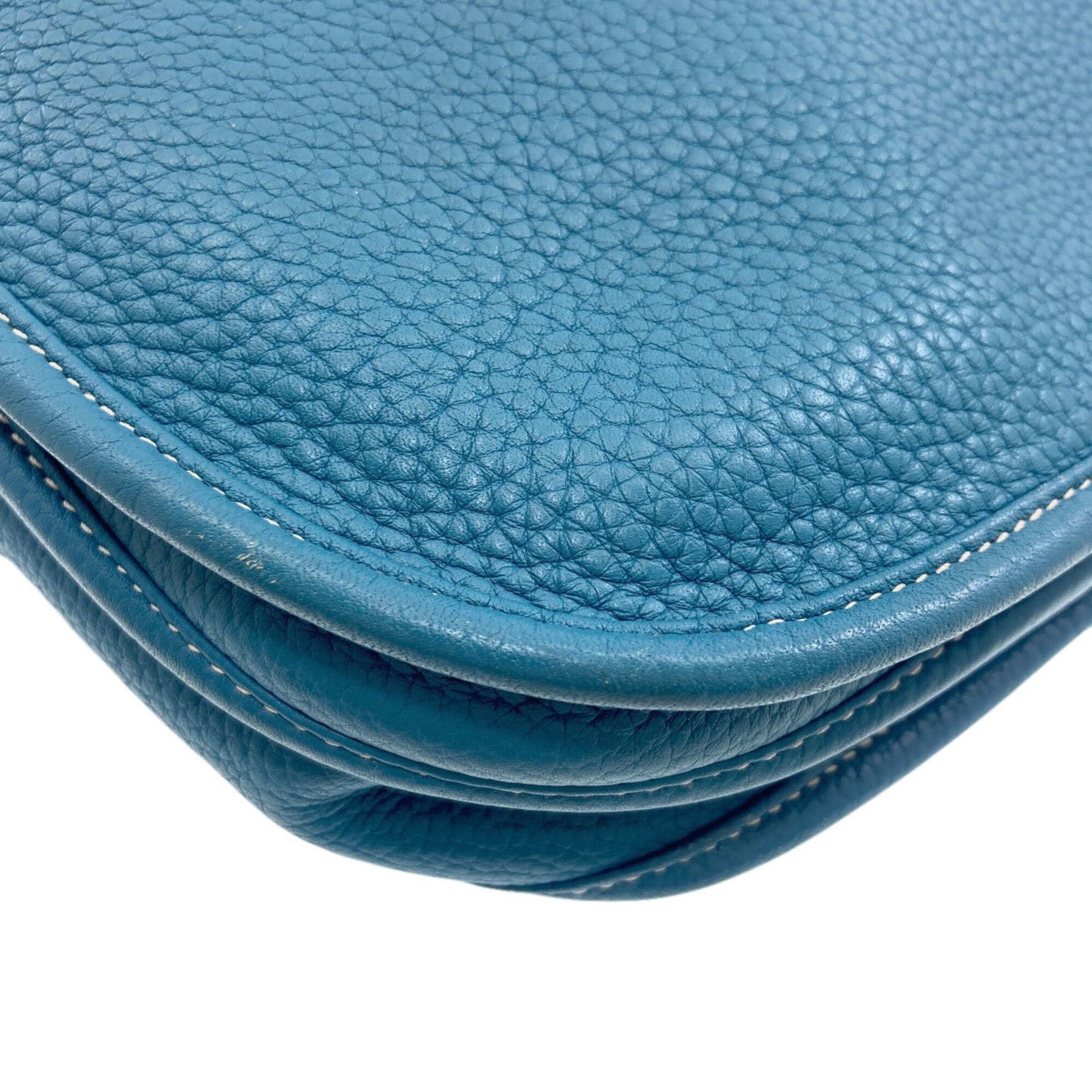 Hermes Hermes Evelyne 3 PM Blue Jean Shoulder Bag with Silver Hardware, Taurillon Leather, Women's Size ONE SIZE - 20 Thumbnail