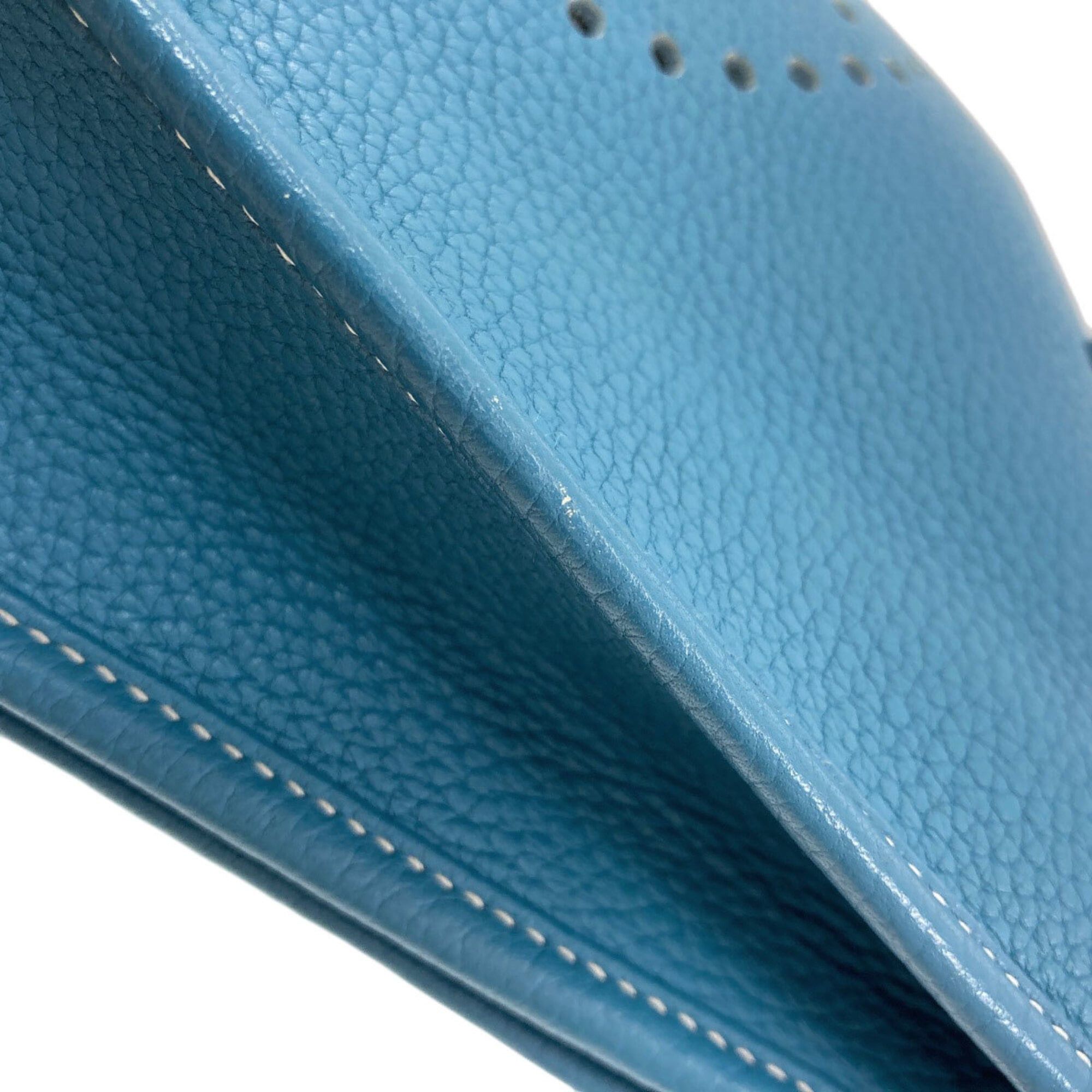 Hermes Hermes Evelyne 3 PM Blue Jean Shoulder Bag with Silver Hardware, Taurillon Leather, Women's Size ONE SIZE - 14 Thumbnail