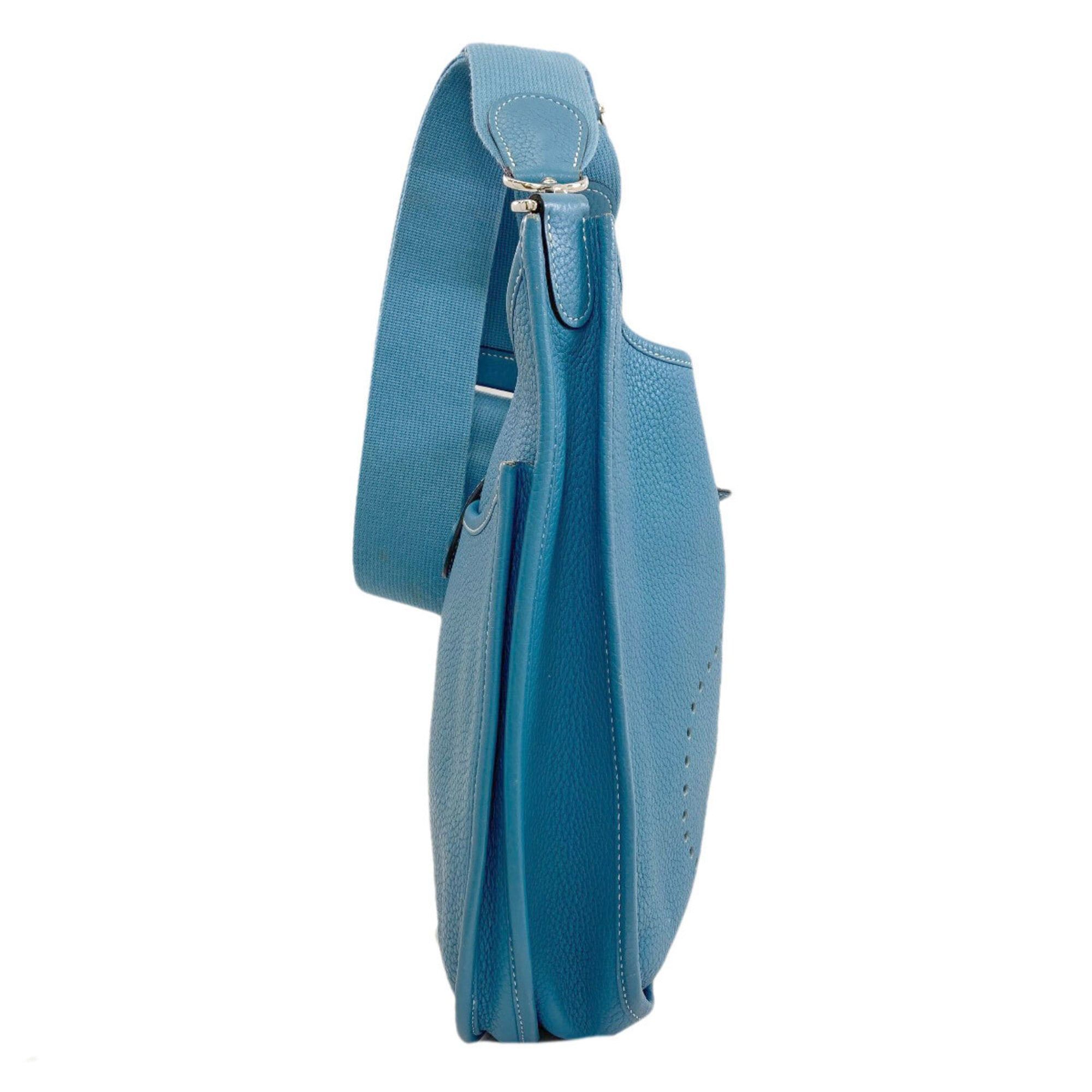 Hermes Hermes Evelyne 3 PM Blue Jean Shoulder Bag with Silver Hardware, Taurillon Leather, Women's Size ONE SIZE - 3 Thumbnail