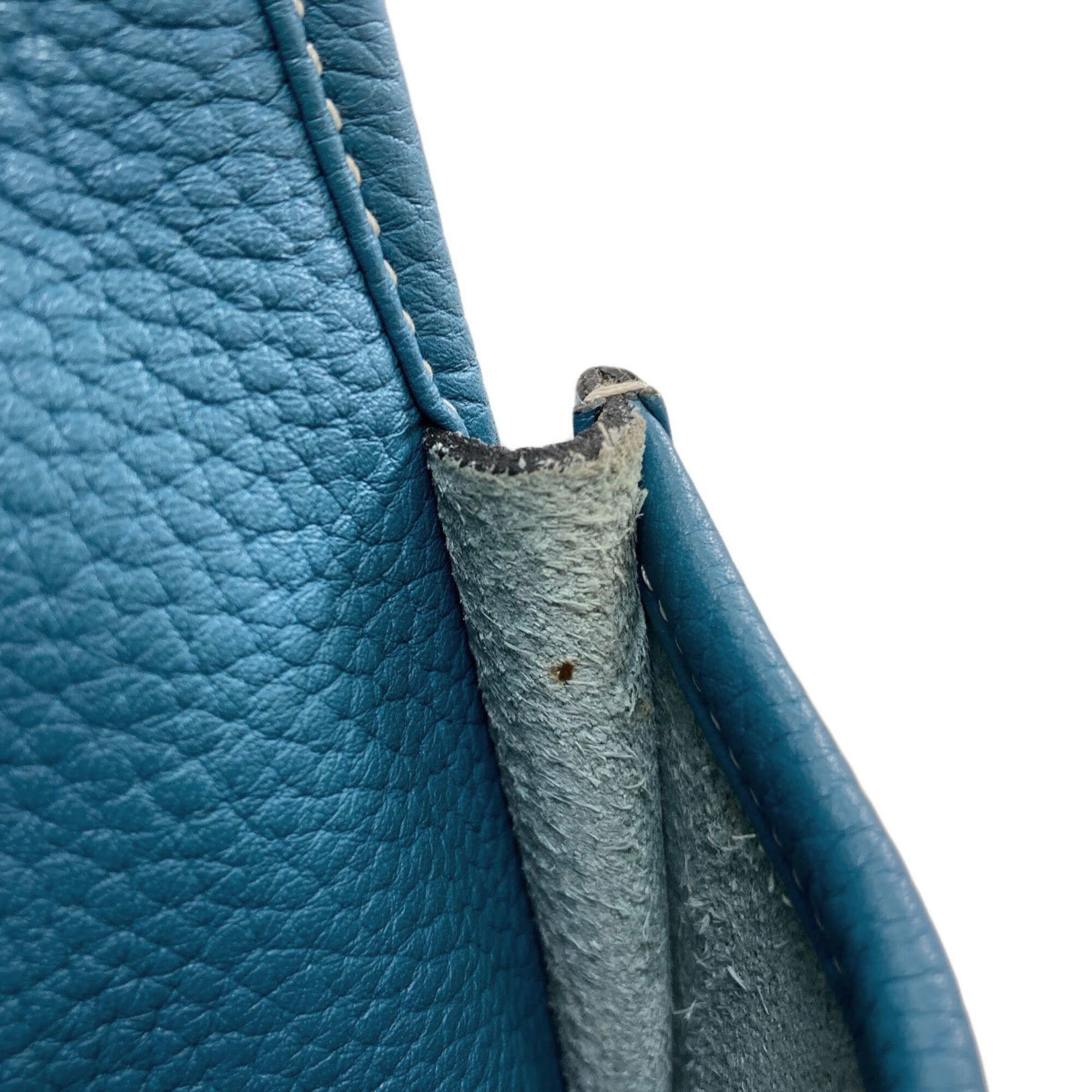 Hermes Hermes Evelyne 3 PM Blue Jean Shoulder Bag with Silver Hardware, Taurillon Leather, Women's Size ONE SIZE - 12 Thumbnail