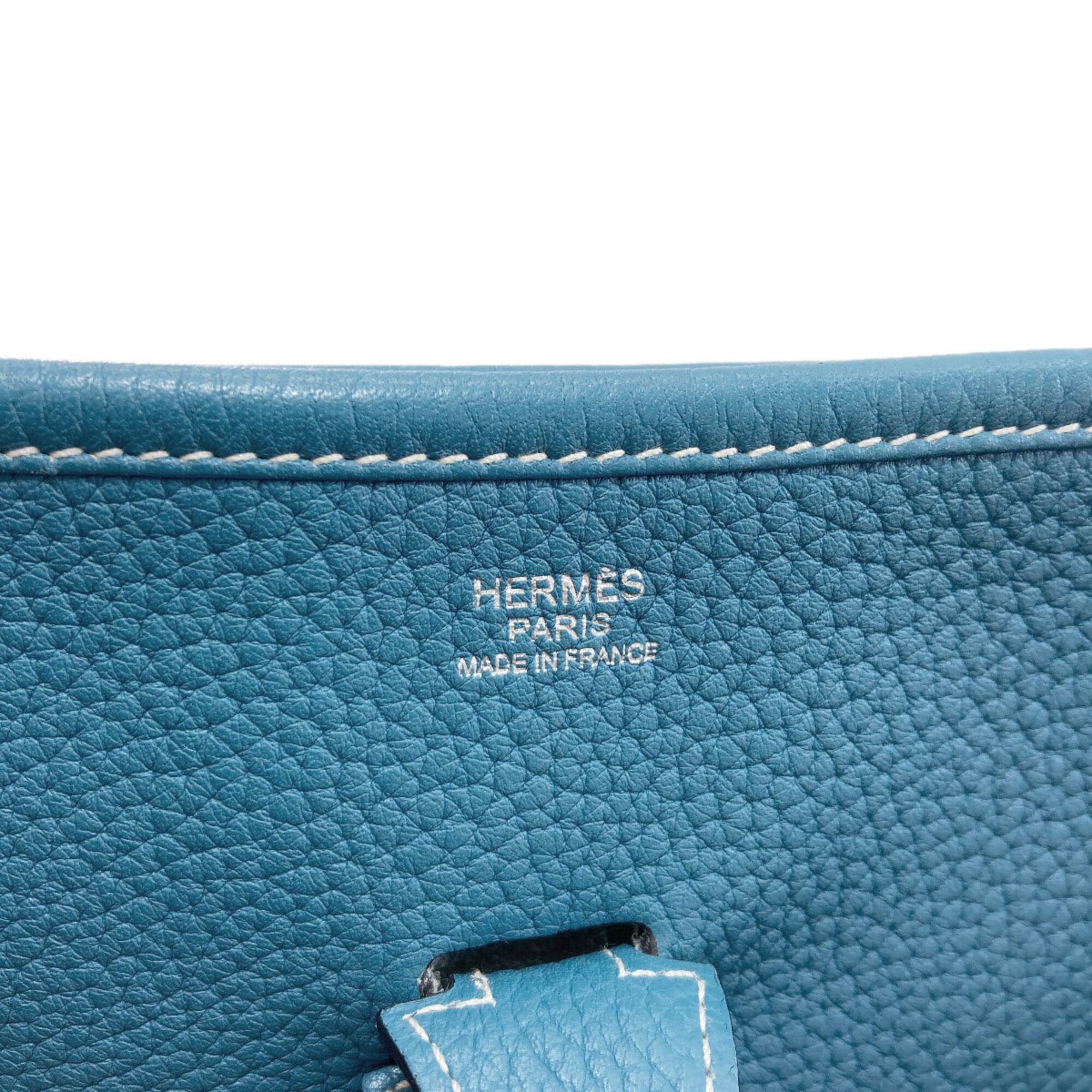 Hermes Hermes Evelyne 3 PM Blue Jean Shoulder Bag with Silver Hardware, Taurillon Leather, Women's Size ONE SIZE - 5 Thumbnail
