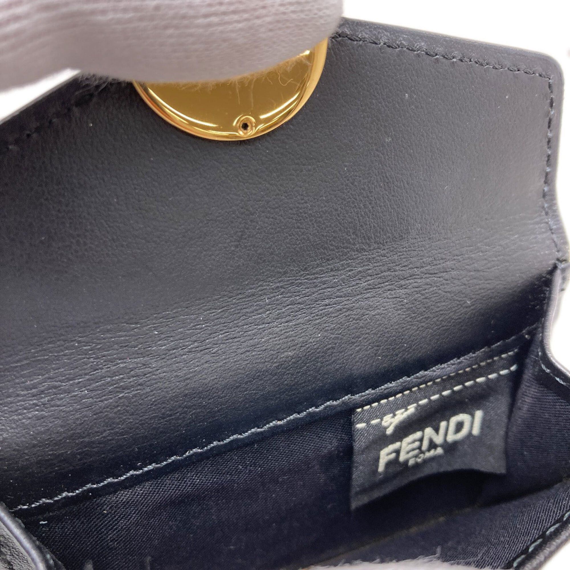 Fendi Fendi F is Micro Trifold Wallet, Bi-fold Calfskin, Women's Size ONE SIZE - 10 Thumbnail
