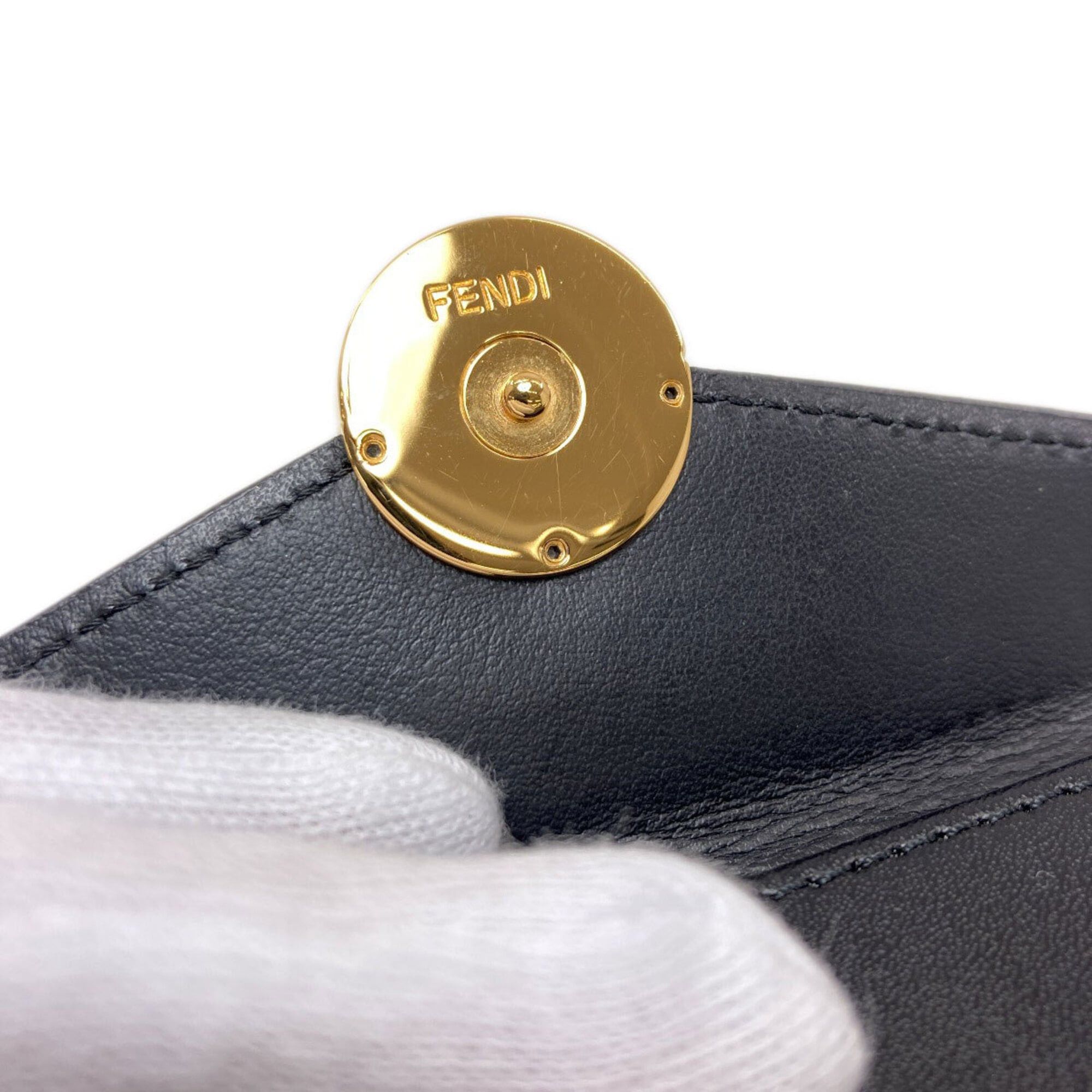 Fendi Fendi F is Micro Trifold Wallet, Bi-fold Calfskin, Women's Size ONE SIZE - 11 Thumbnail