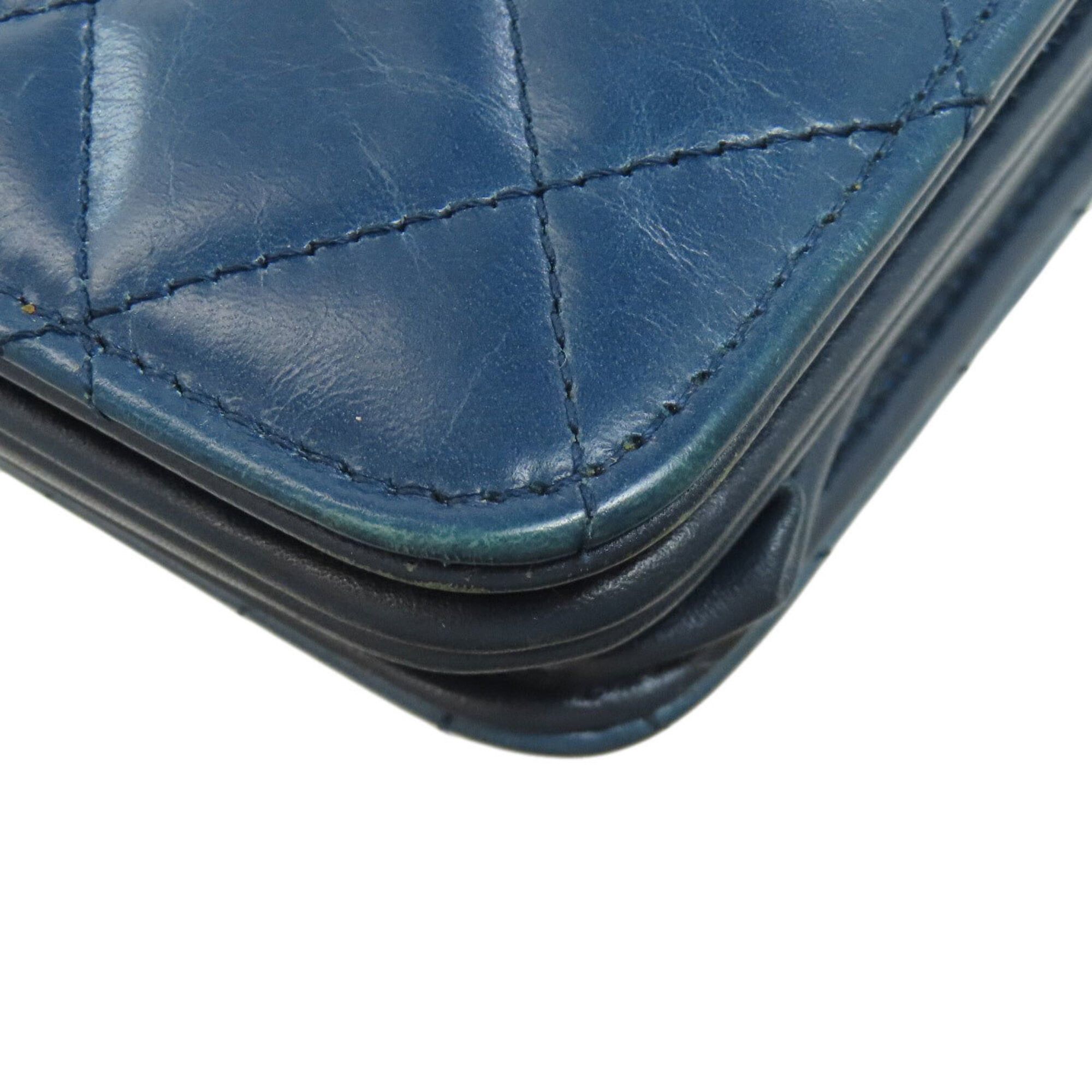 Chanel Chanel Coco Mark Matelassé Long Wallet with Silver Hardware, Lambskin, Women's Size ONE SIZE - 23 Thumbnail