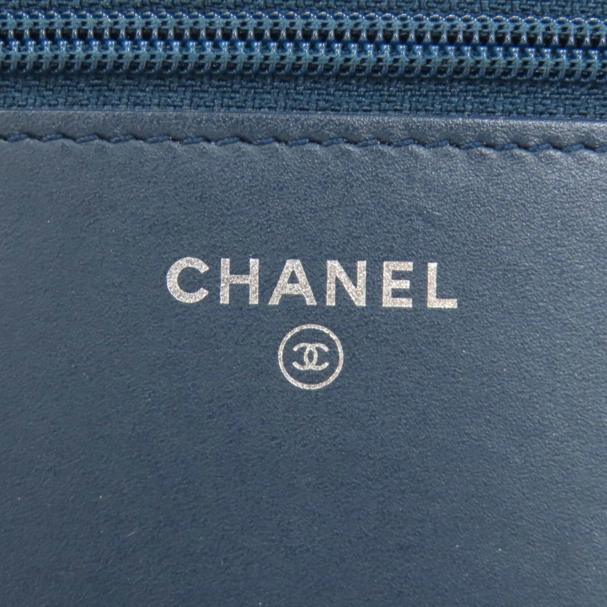 Chanel Chanel Coco Mark Matelassé Long Wallet with Silver Hardware, Lambskin, Women's Size ONE SIZE - 8 Thumbnail