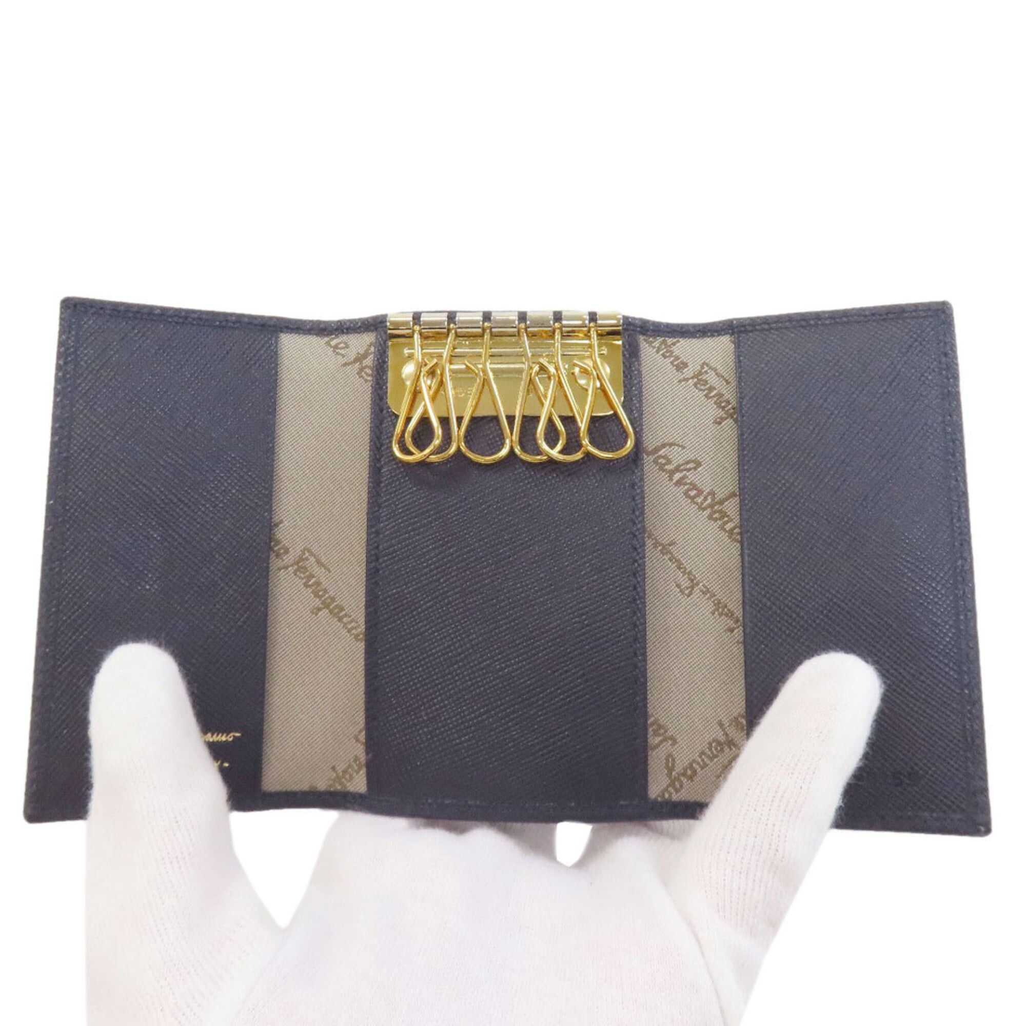 Salvatore Ferragamo Salvatore Ferragamo Gancini hardware key case, leather, women's Size ONE SIZE - 4 Thumbnail