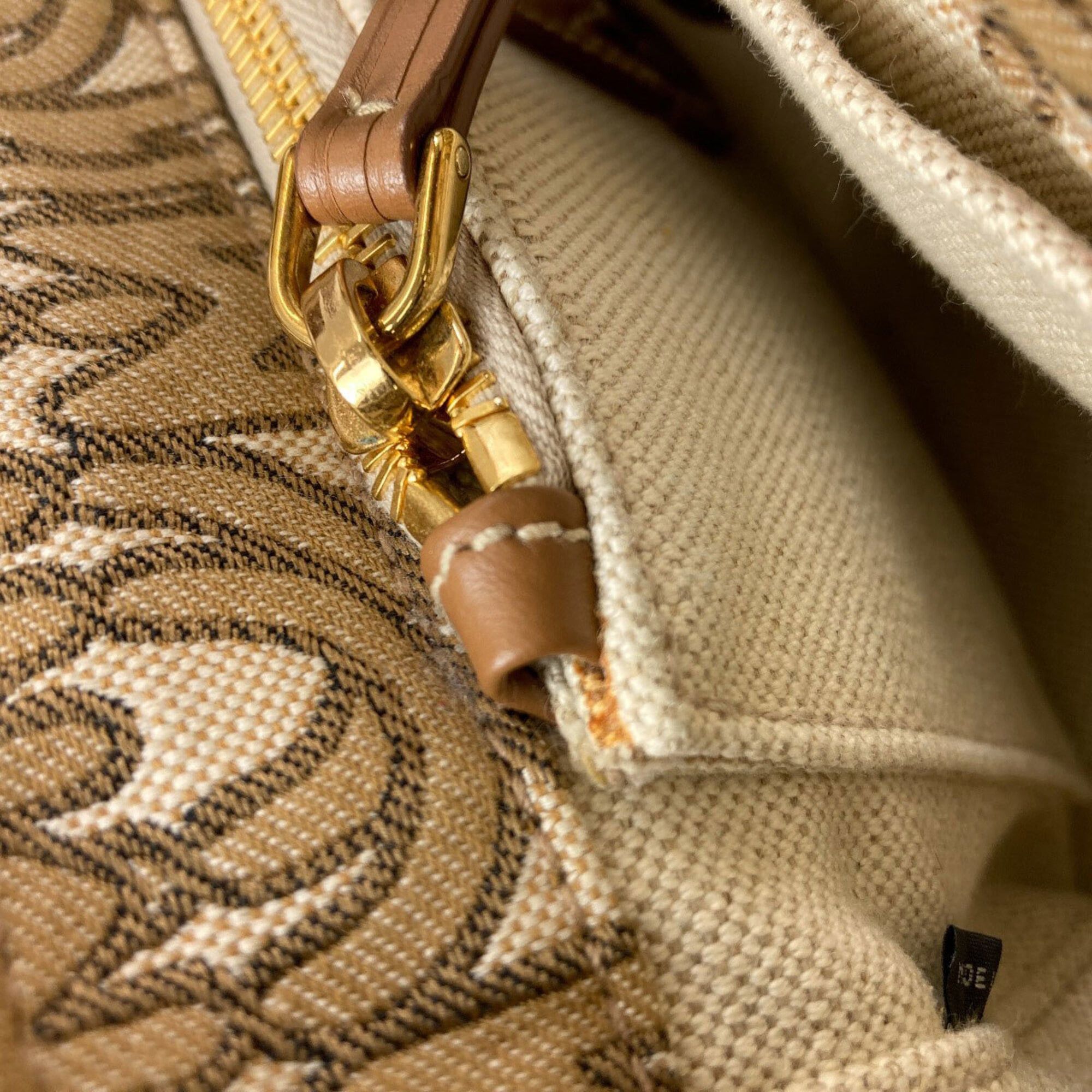 Miu Miu Miu Miu Miu Logo Motif 2-Way Handbag, Canvas, Women's Size ONE SIZE - 11 Thumbnail