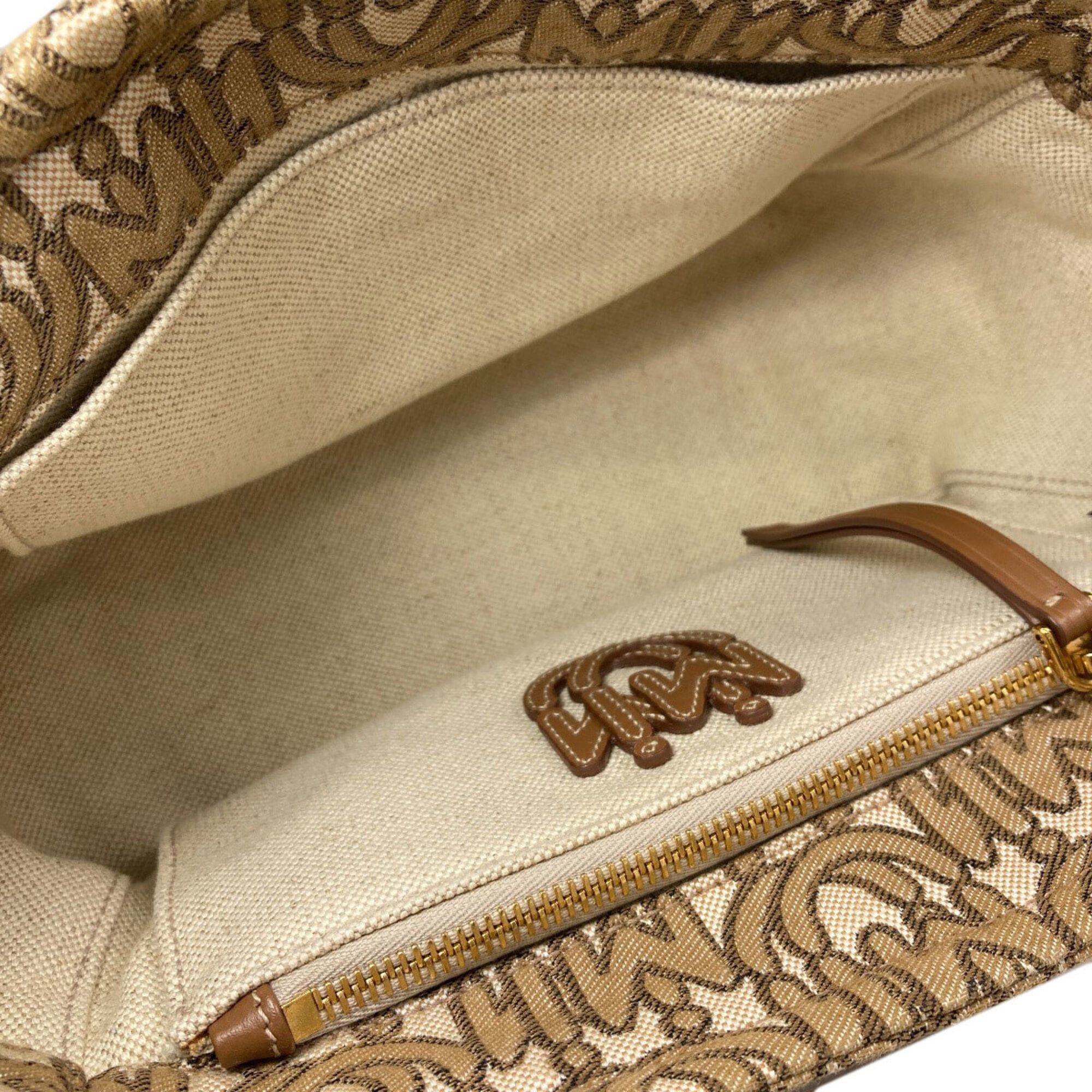 Miu Miu Miu Miu Miu Logo Motif 2-Way Handbag, Canvas, Women's Size ONE SIZE - 5 Thumbnail