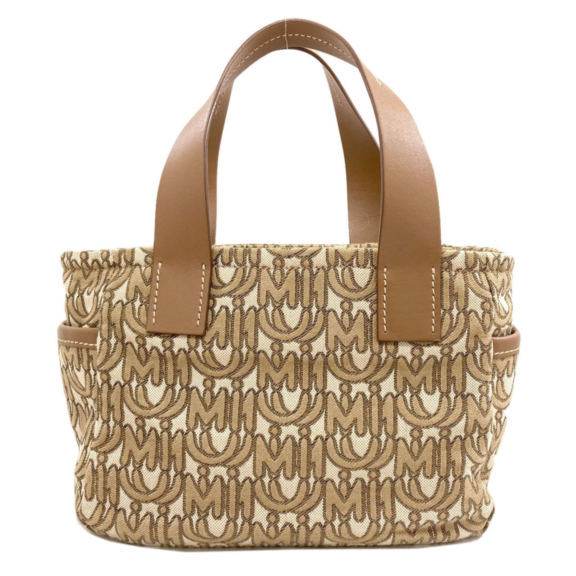 Miu Miu Miu Miu Miu Logo Motif 2-Way Handbag, Canvas, Women's Size ONE SIZE - 2 Thumbnail