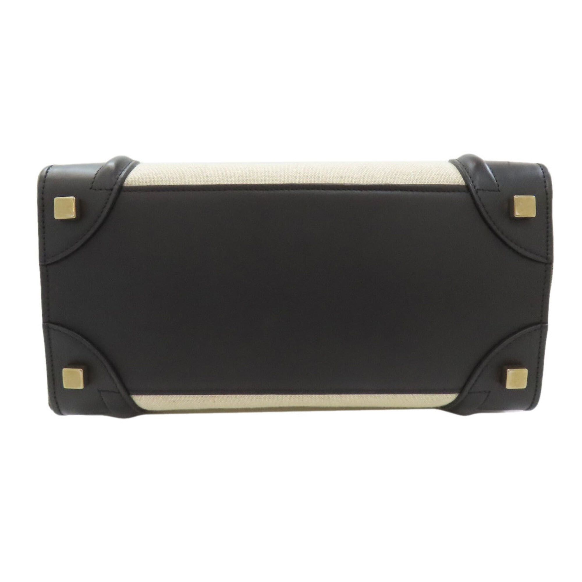 Celine Celine Luggage Micro Handbag, Leather/Canvas, Women's Size ONE SIZE - 4 Thumbnail