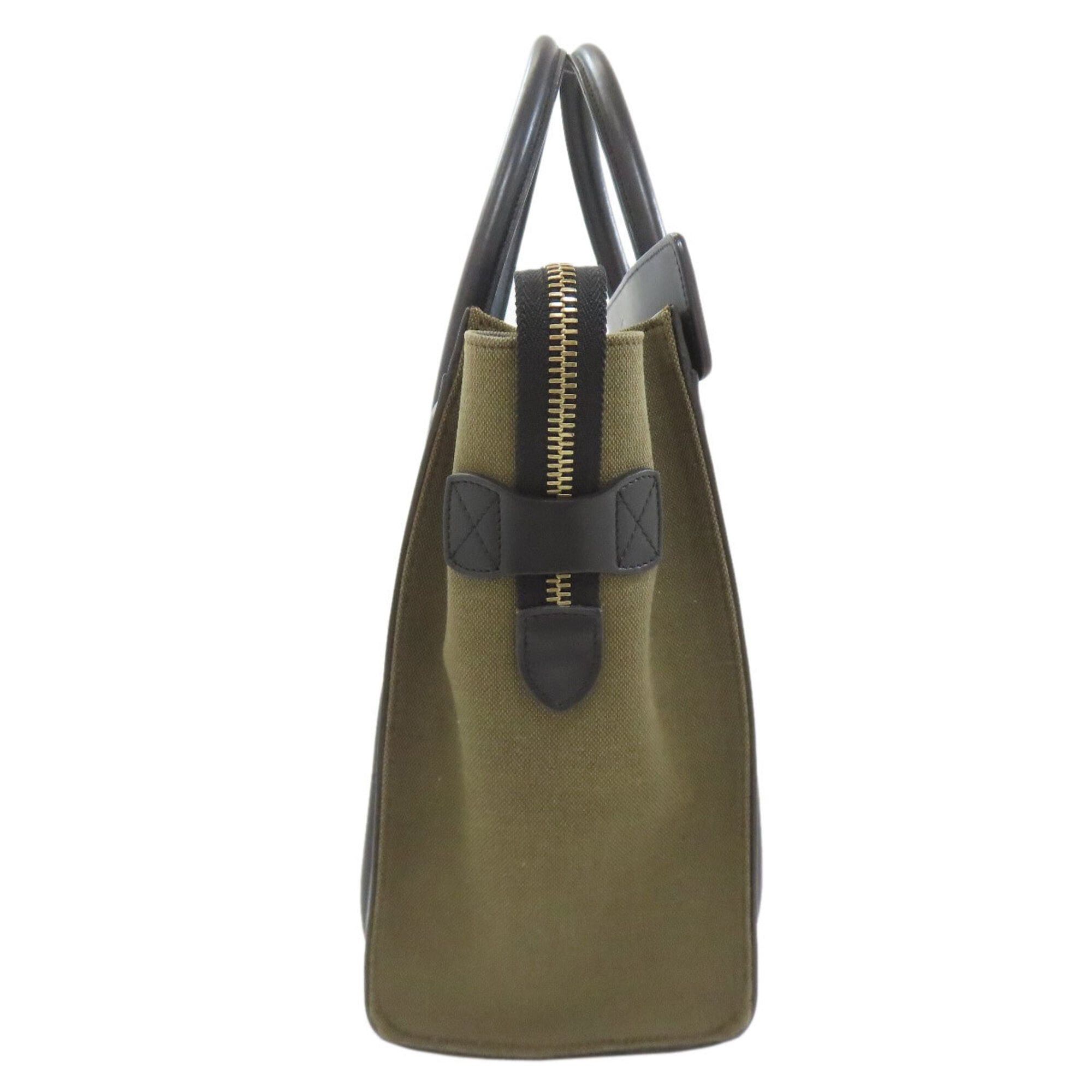 Celine Celine Luggage Micro Handbag, Leather/Canvas, Women's Size ONE SIZE - 3 Thumbnail
