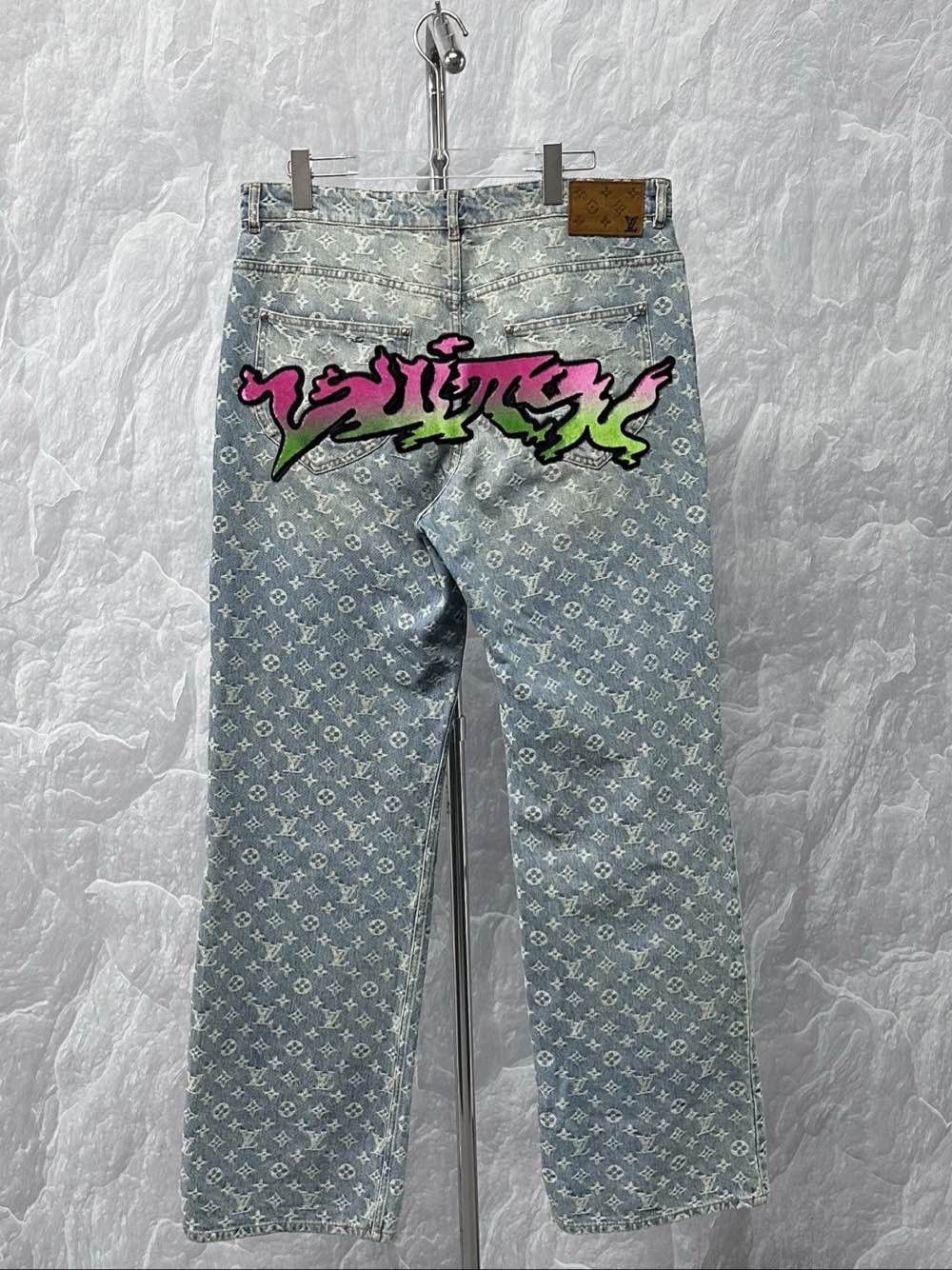 Louis Vuitton Louis Vuitton Monogram Graffiti Denim Jeans Size 34 Size US 34 / EU 50 - 2 Thumbnail