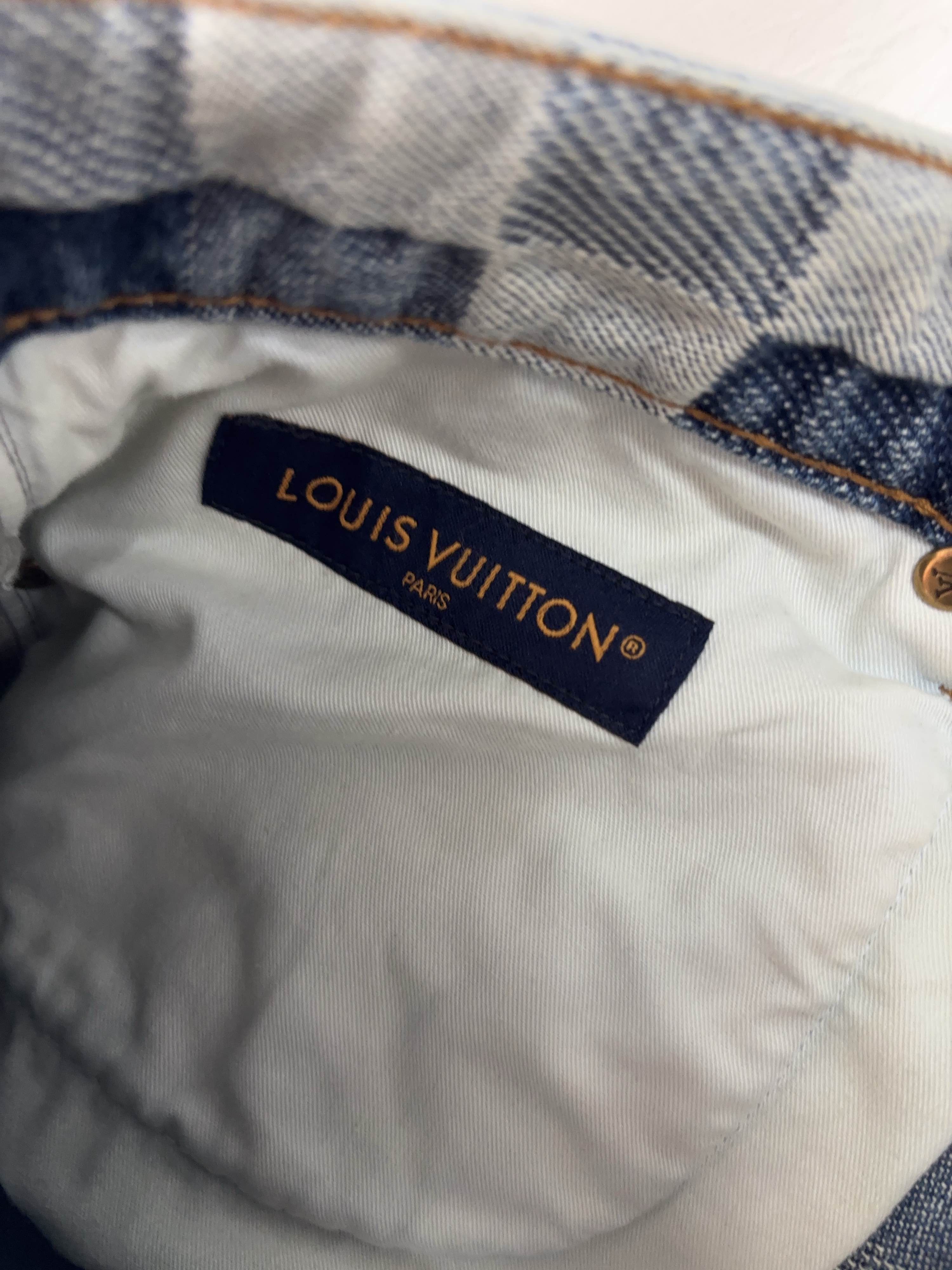 Louis Vuitton Louis Vuitton Pixel Damier Denim Jeans Size 32 Size US 32 / EU 48 - 3 Thumbnail