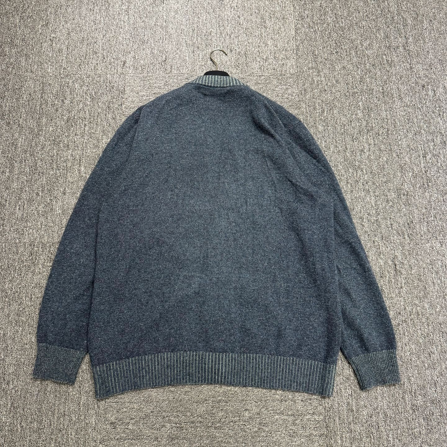 Loro Piana Blue V-Neck Button-Front Cardigan Size US XL / EU 56 / 4 - 2 Thumbnail